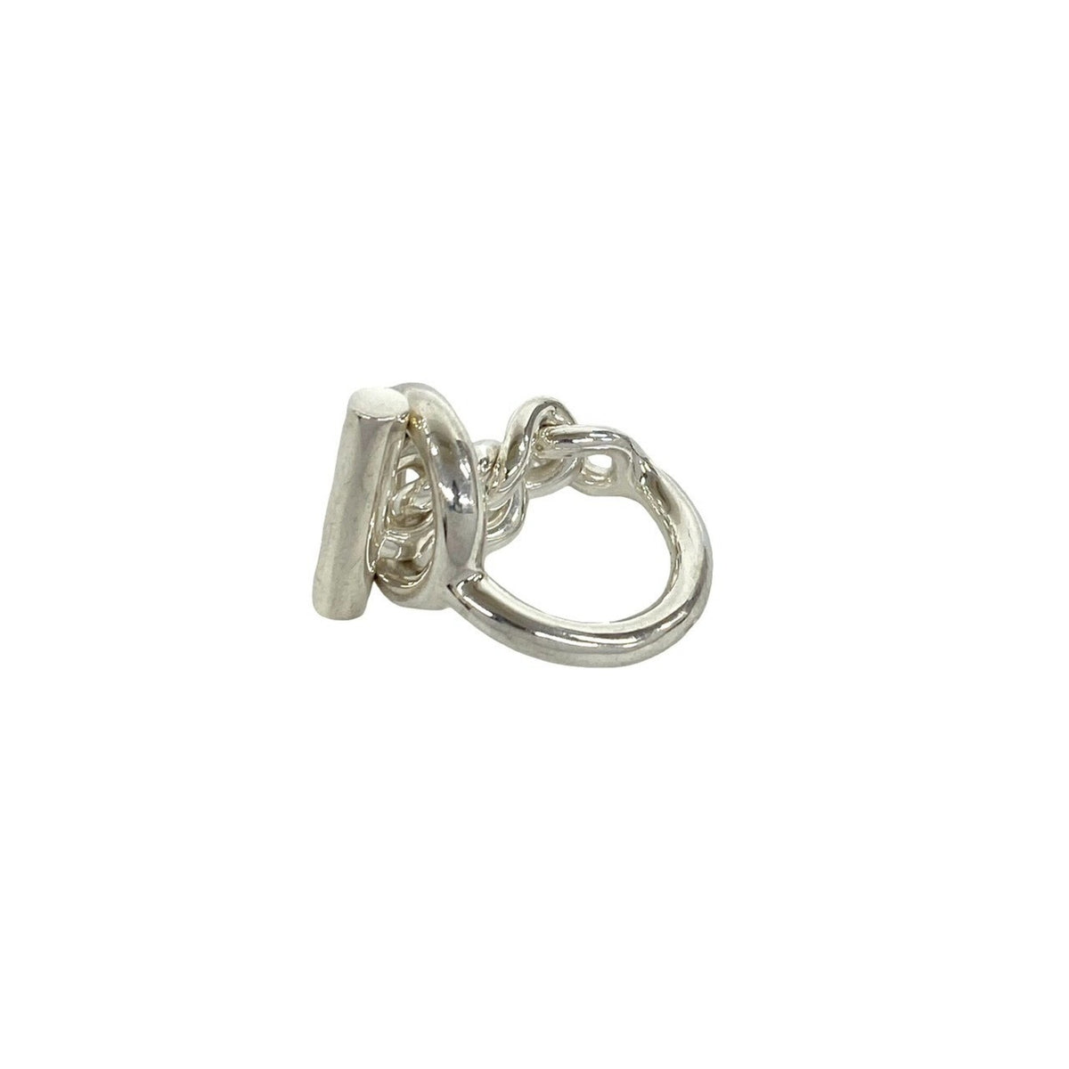 Hermes Silver Silver 925 Band Ring (Pre-Owned)