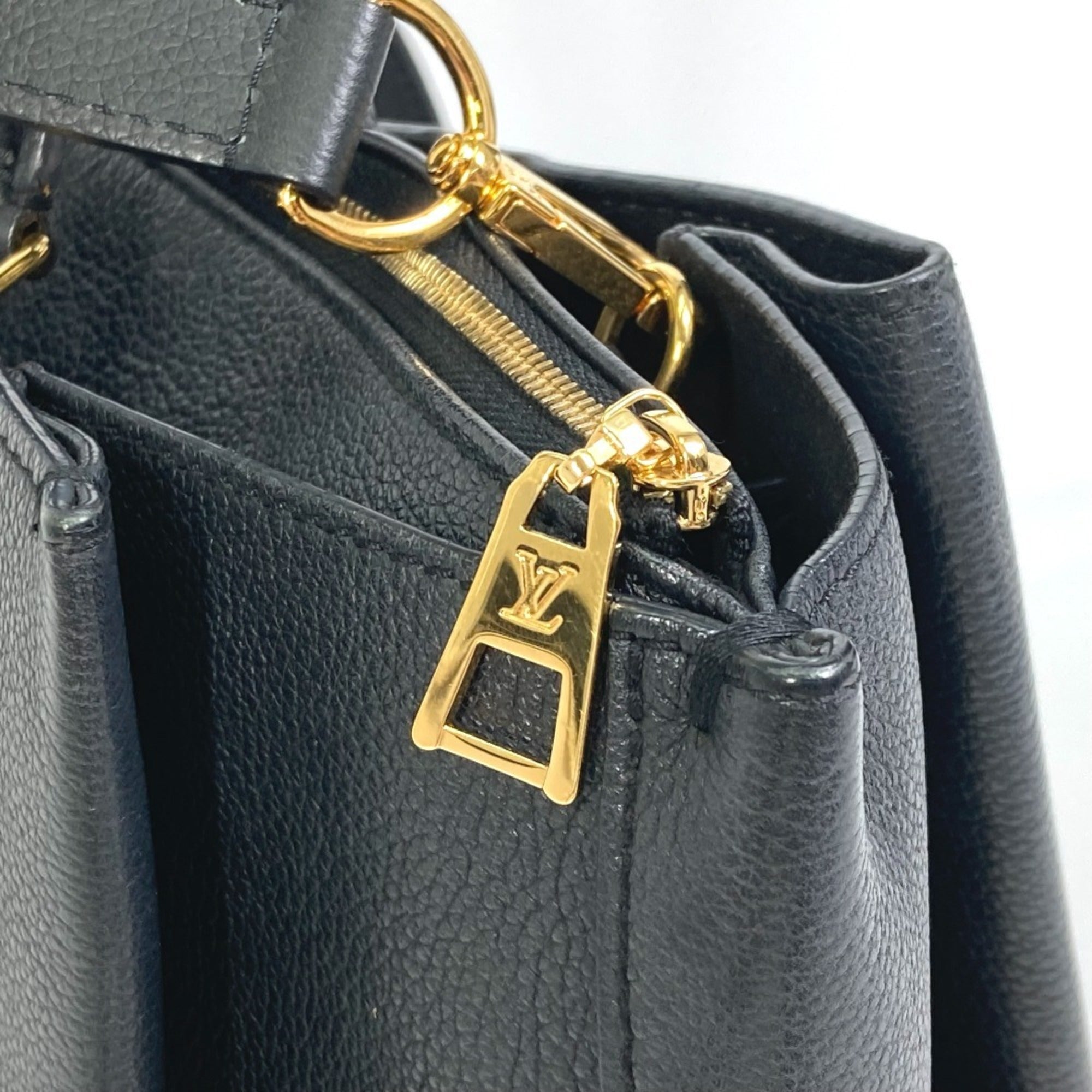 Louis Vuitton Black Leather Tote Bag (Pre-Owned)