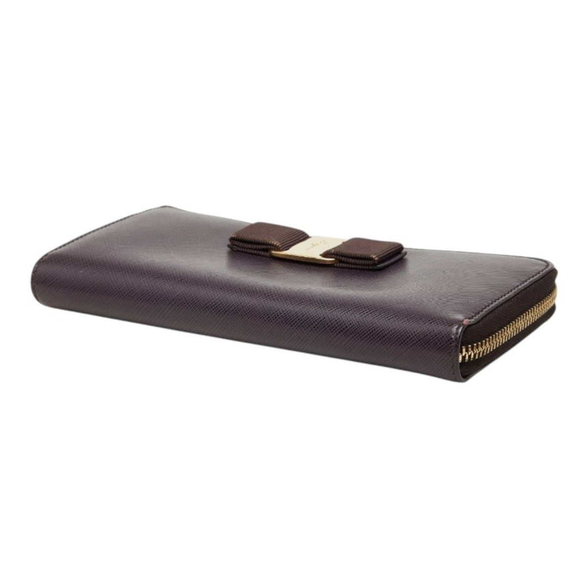 Salvatore Ferragamo Purple Leather Long Wallet (Bi-Fold) (Pre-Owned)