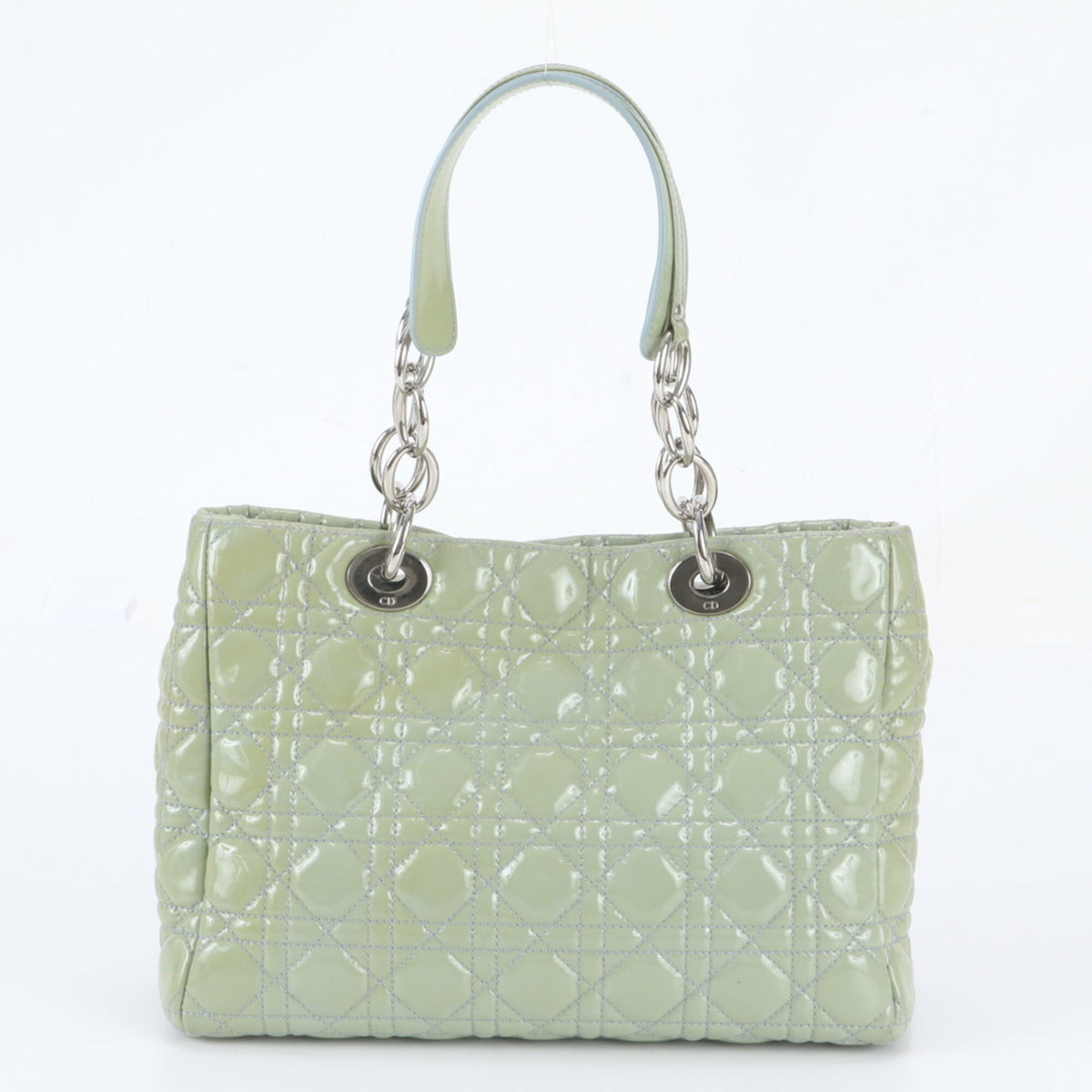 Christian Dior Green Leather Shoulder Bag Tote Bag (Pre-Owned)