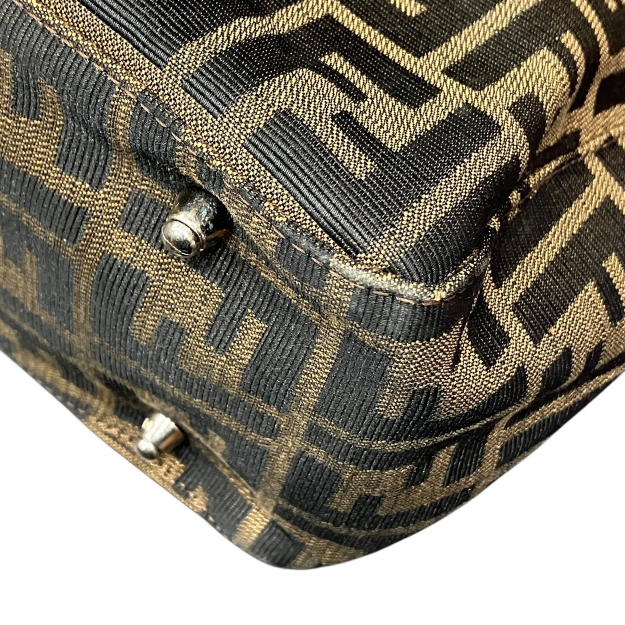 Fendi Brown Nylon Leather Handbag (Pre-Owned)