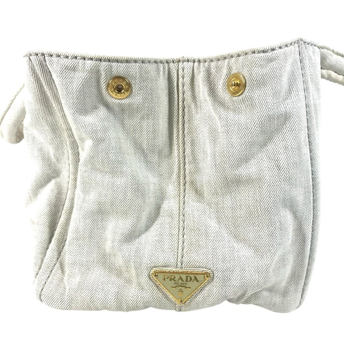 Prada White Cotton Handbag Tote Bag (Pre-Owned)