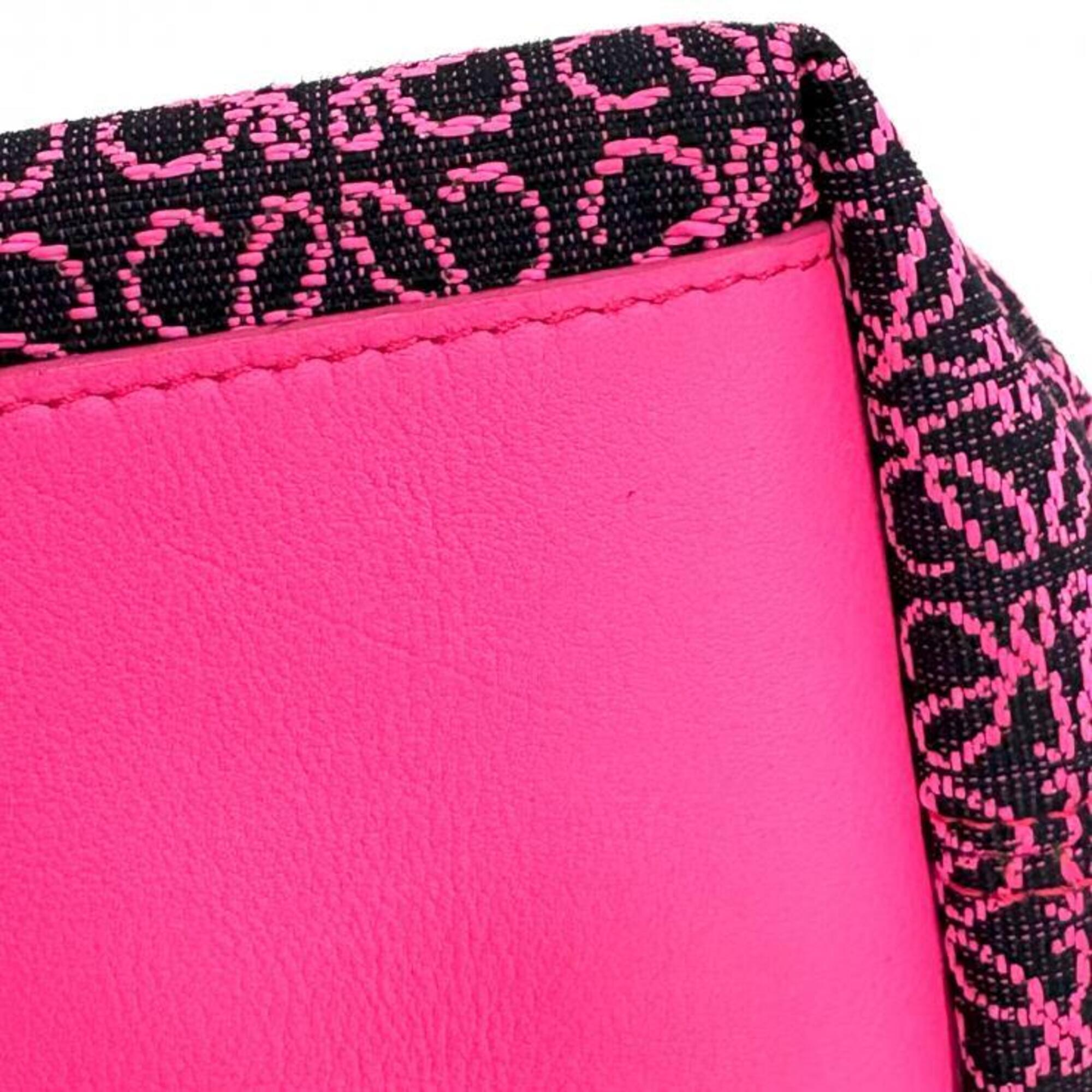 Loewe Black Pink Canvas Leather Shoulder Bag (Pre-Owned)