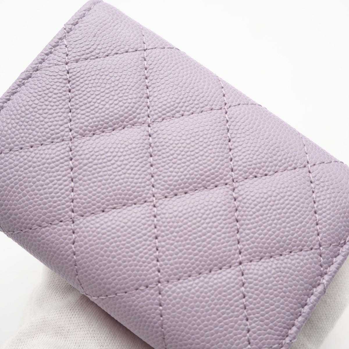 Christian Dior Purple White Leather Wallet (Tri-Fold) (Pre-Owned)