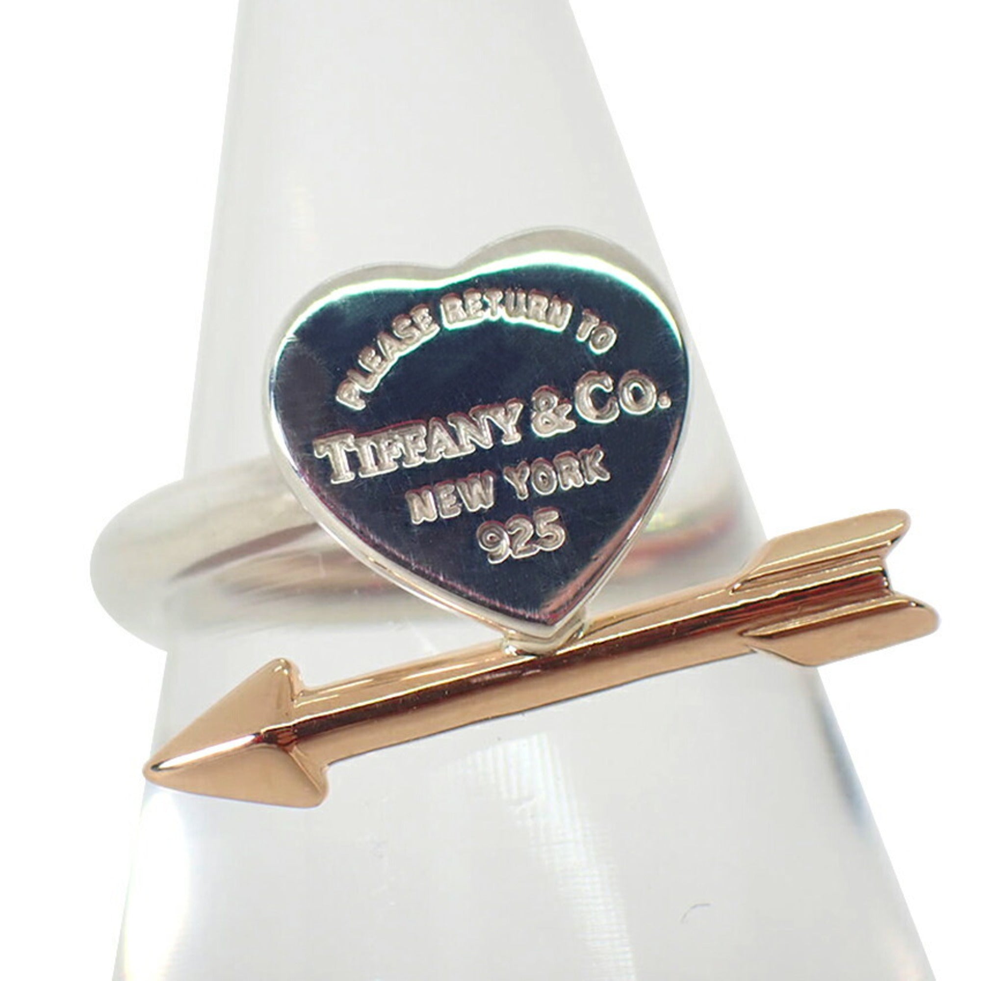 Tiffany Pink Gold (18K) Sterling Silver 925 Band Ring (Pre-Owned)