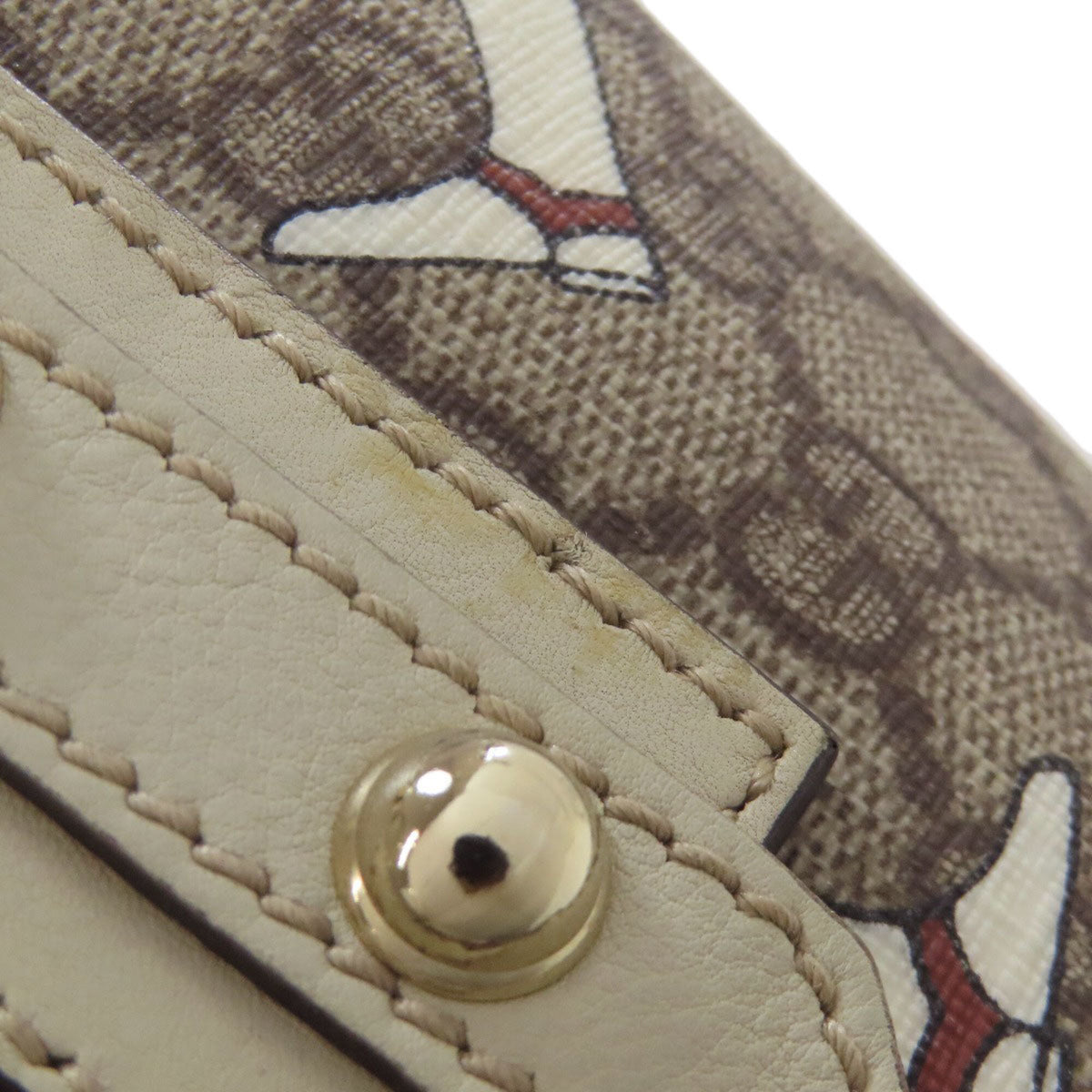 Gucci Brown White Pvc Handbag (Pre-Owned)
