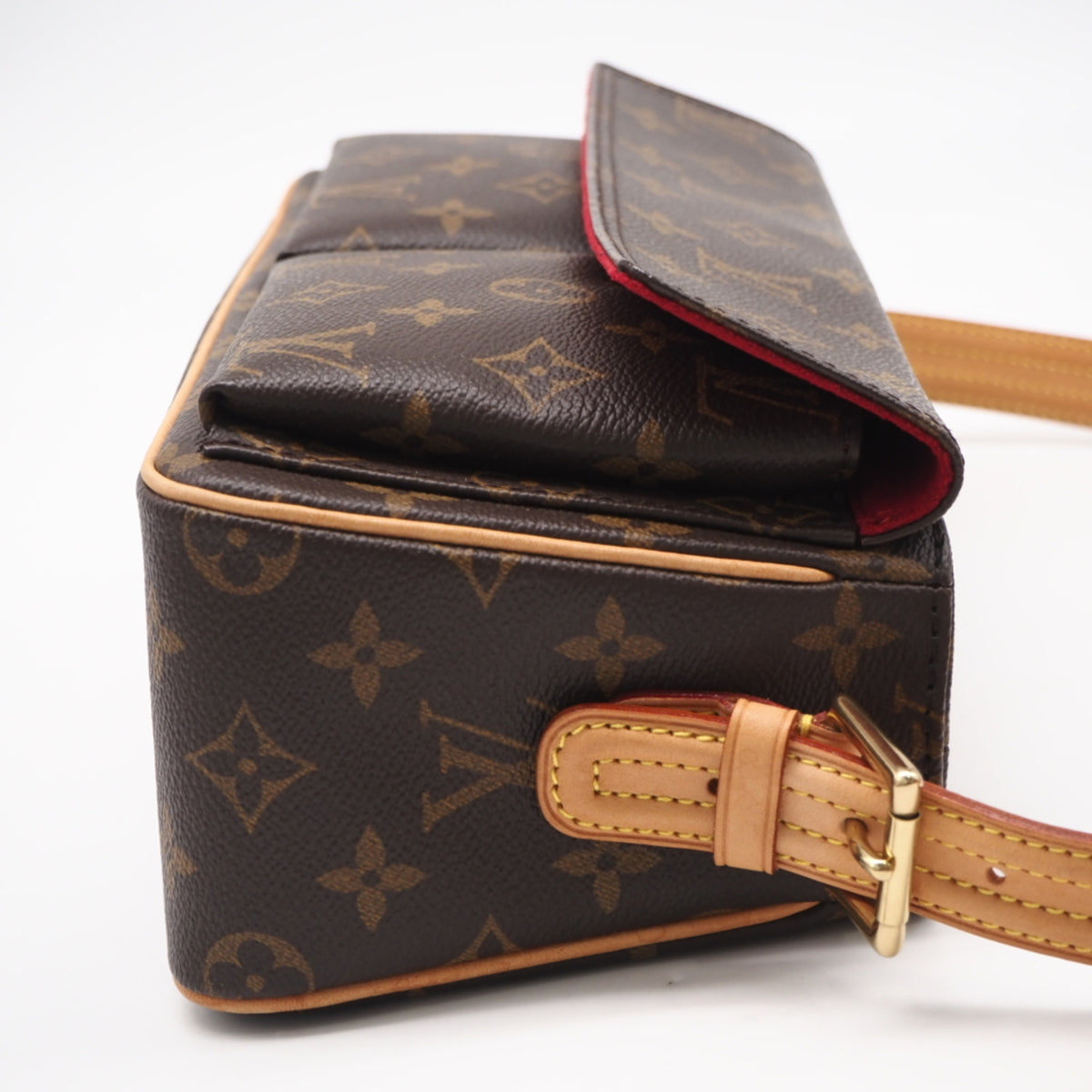 Louis Vuitton Beige Brown Coated Canvas Handbag (Pre-Owned)