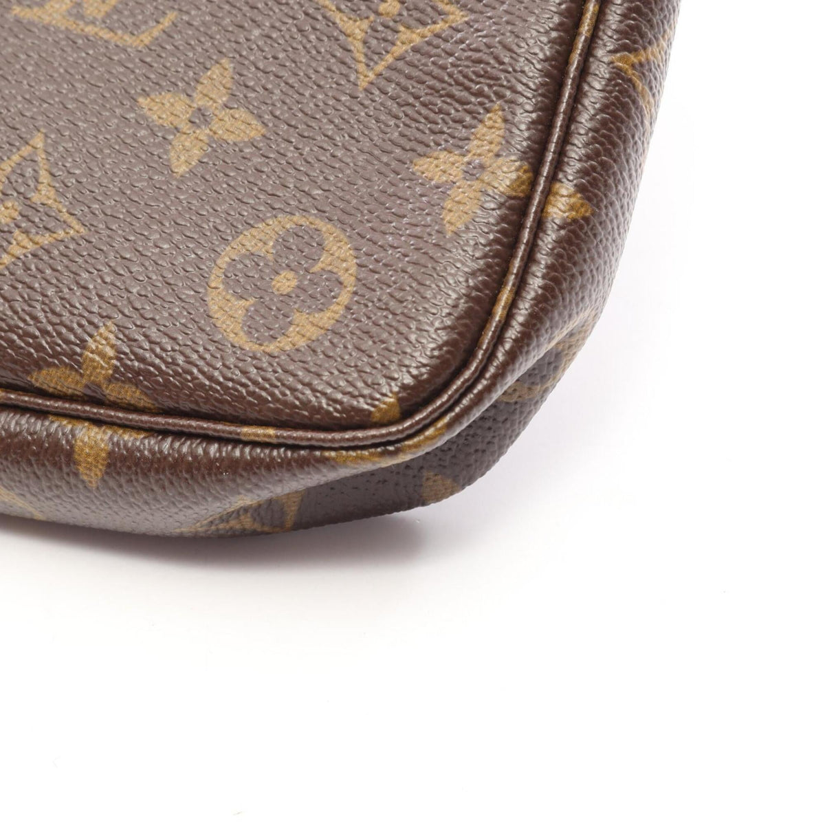 Louis Vuitton Brown Monogram Cherry Red Color Coated Canvas Leather Handbag Pochette (Pre-Owned)