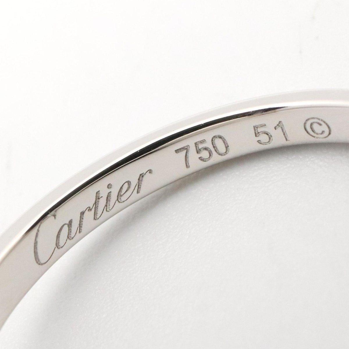 Cartier Silver Clear White Gold (18K) Band Ring (Pre-Owned)