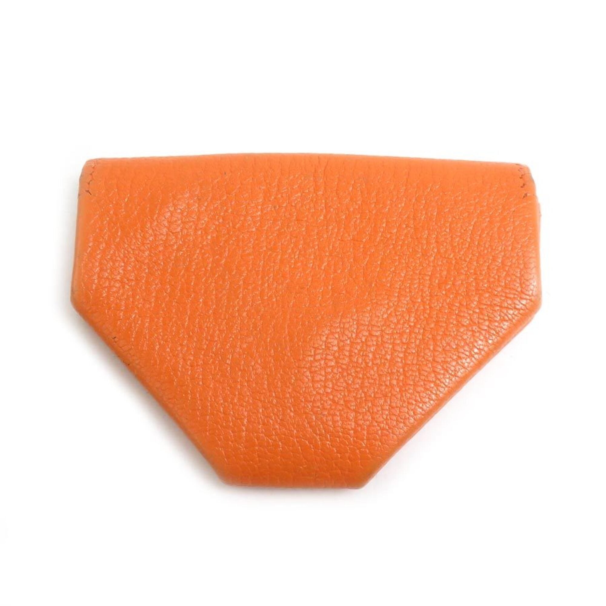 Hermes Orange Leather Coin Purse/Coin Case (Pre-Owned)