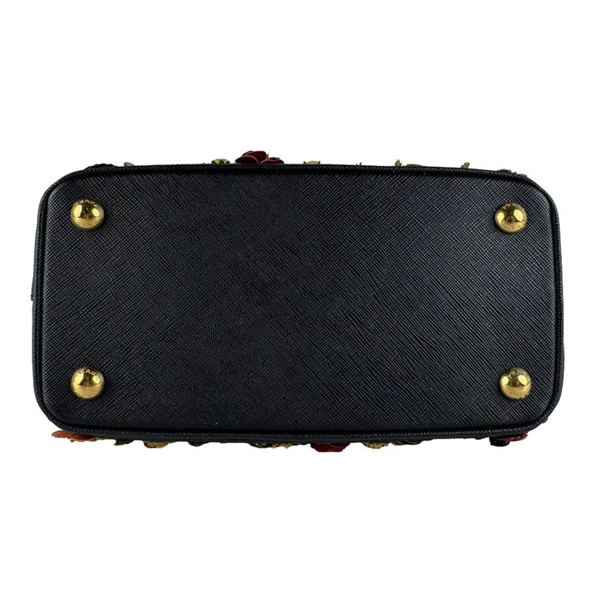 Prada Black Multi-Color Patent Leather Leather Handbag Shoulder Bag (Pre-Owned)
