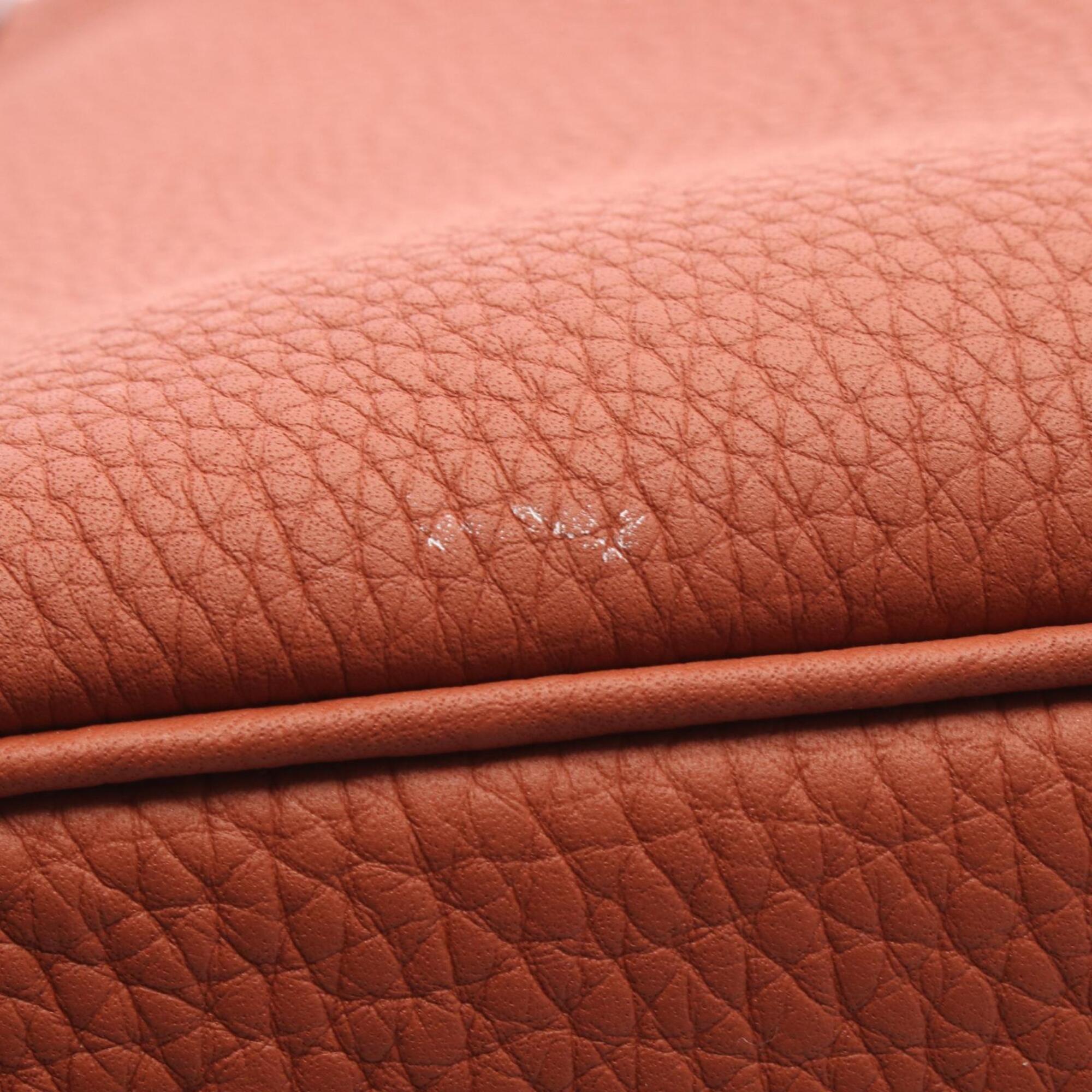 Hermes Bordeaux Brown Orange Taurillon Clemence Leather Handbag (Pre-Owned)