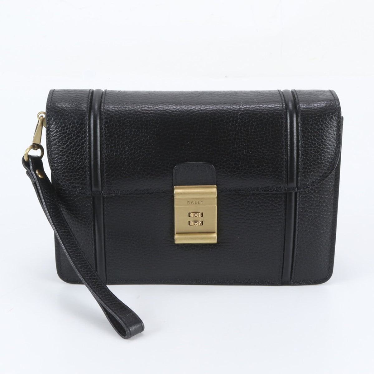 Bally Black Leather Clutch Bag Pouch (Pre-Owned)