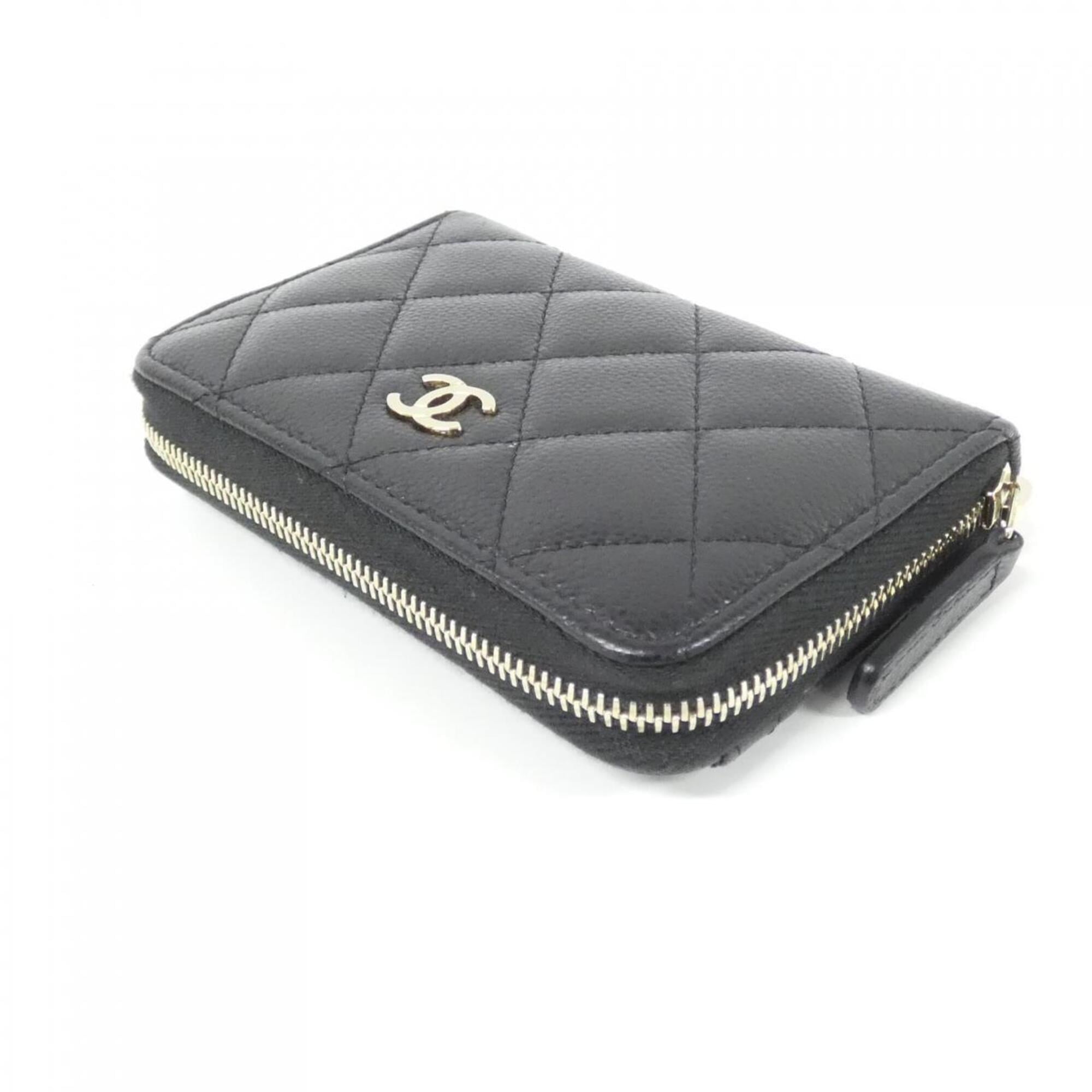 Chanel Black Grained Calfskin Coin Purse/Coin Case (Pre-Owned)