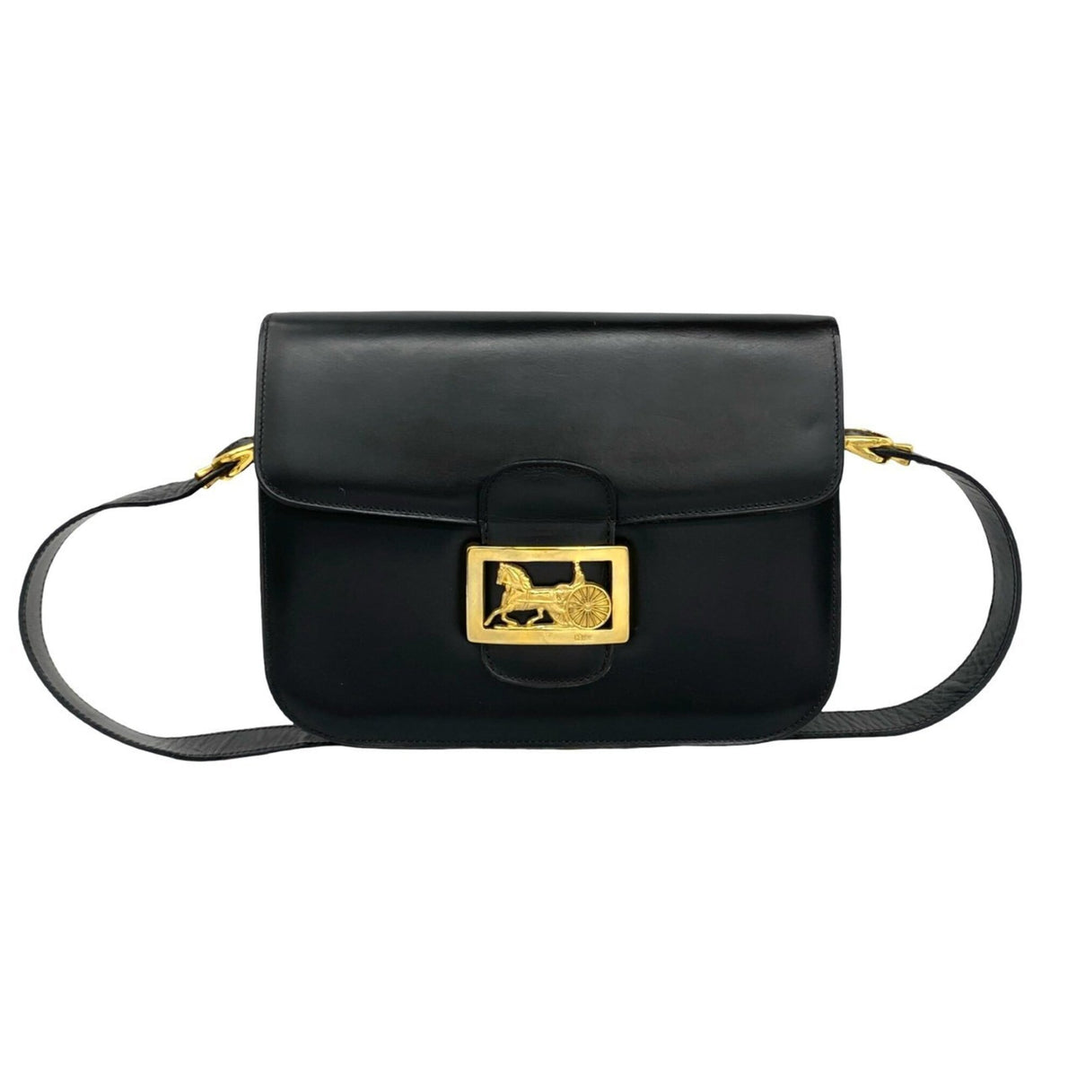 Celine Black Leather Pochette Shoulder Bag (Pre-Owned)
