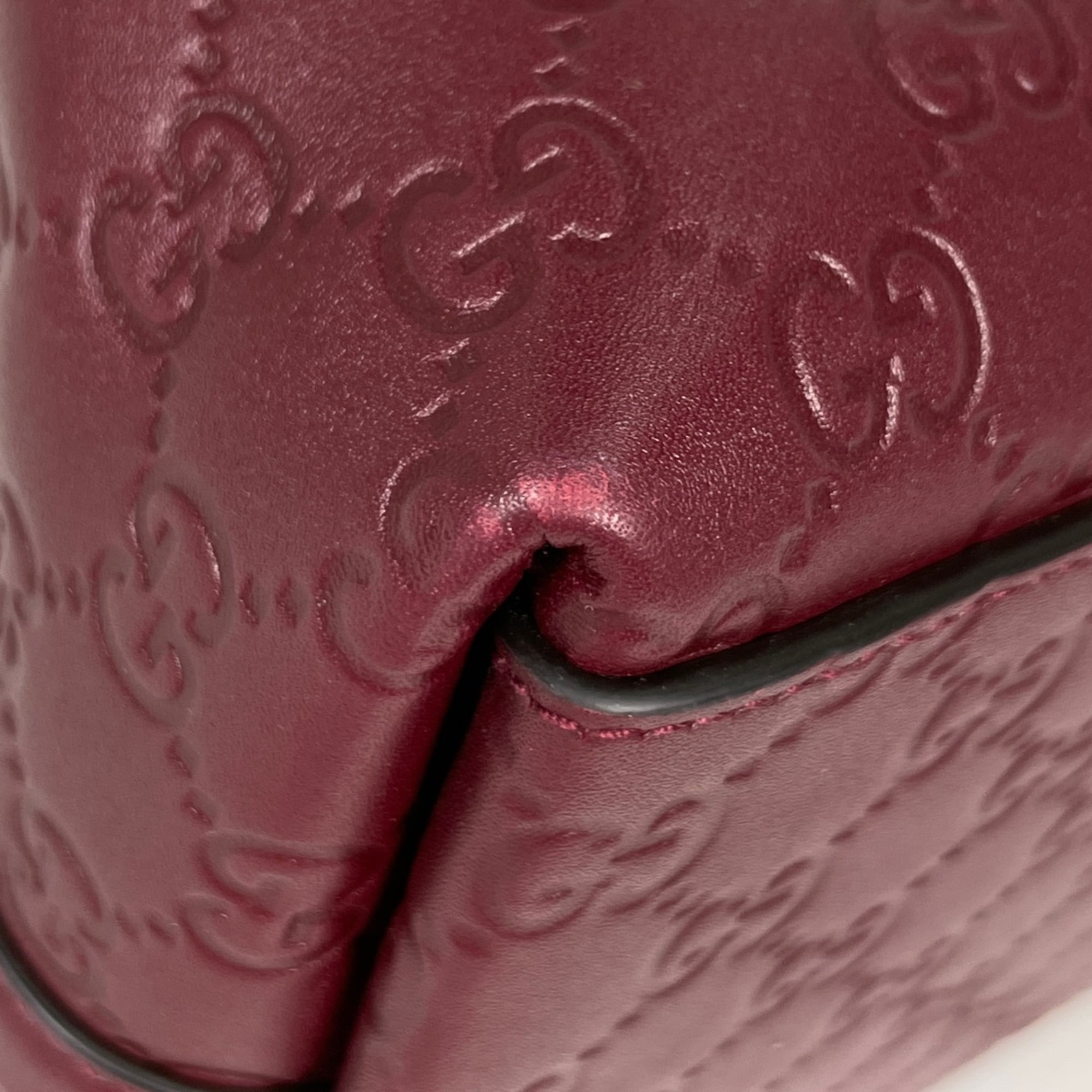 Gucci Bordeaux Leather Tote Bag (Pre-Owned)