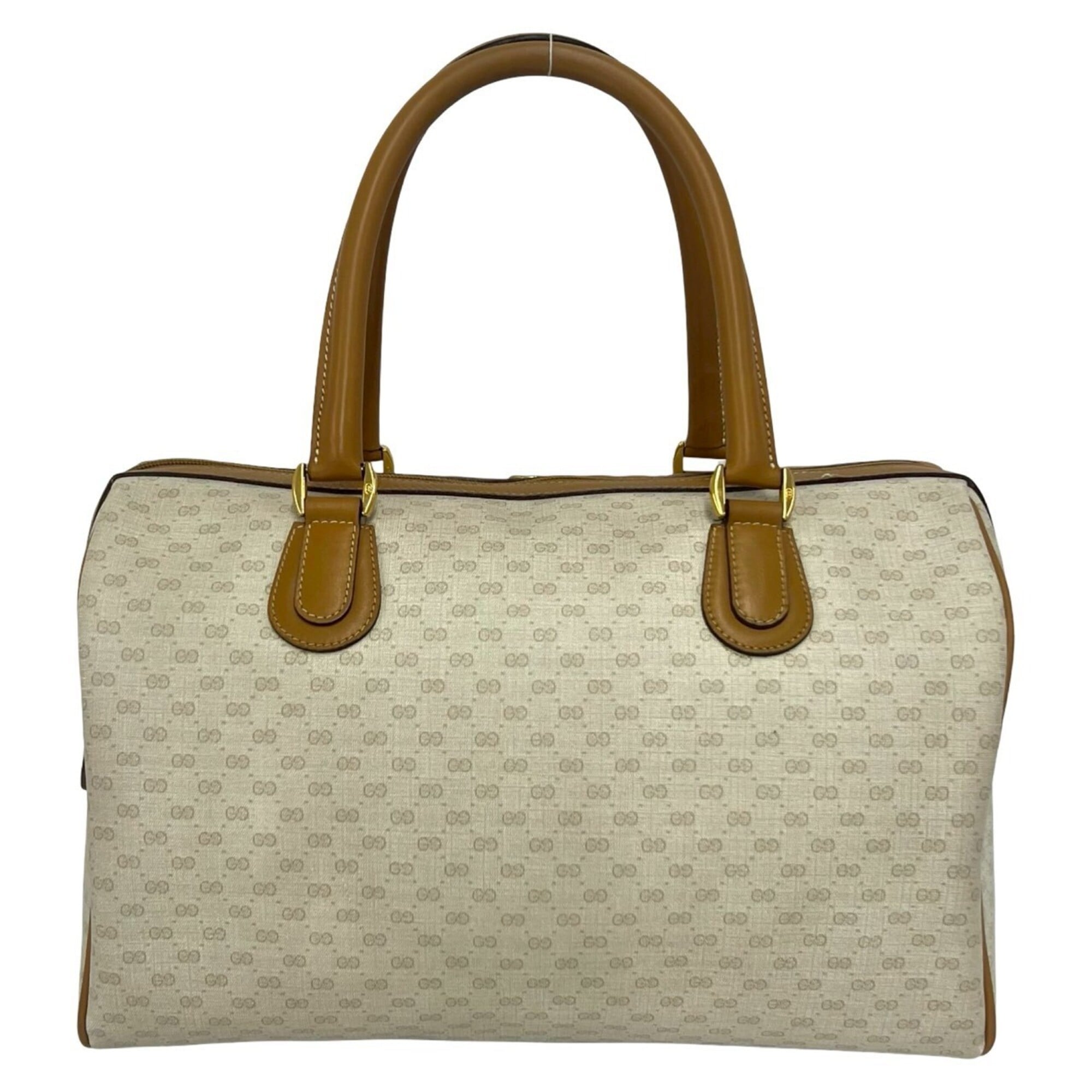 Gucci Beige Leather Pvc Boston Bag Handbag (Pre-Owned)