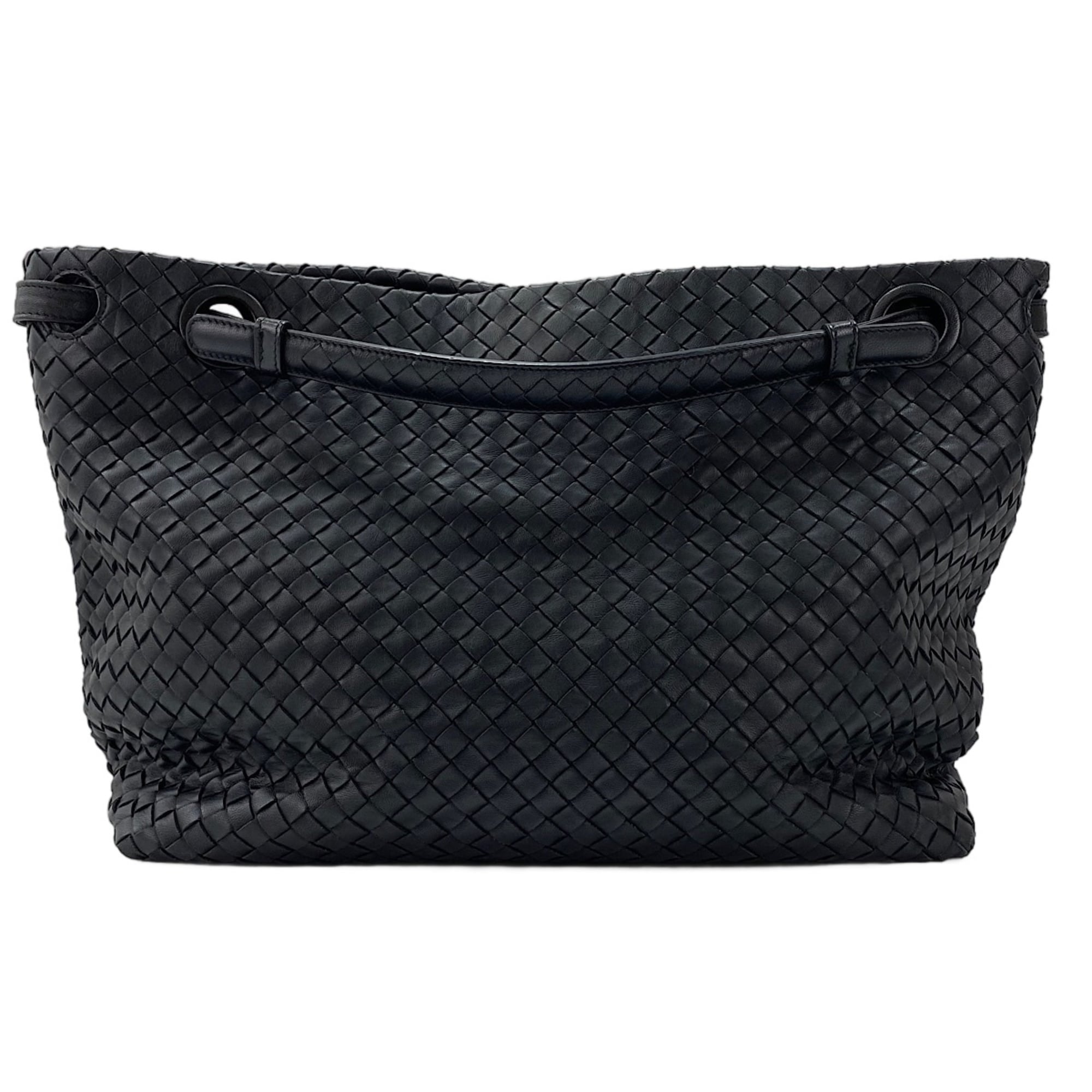 Bottega Veneta Intrecciato Black Intrecciato Handbag (Pre-Owned)
