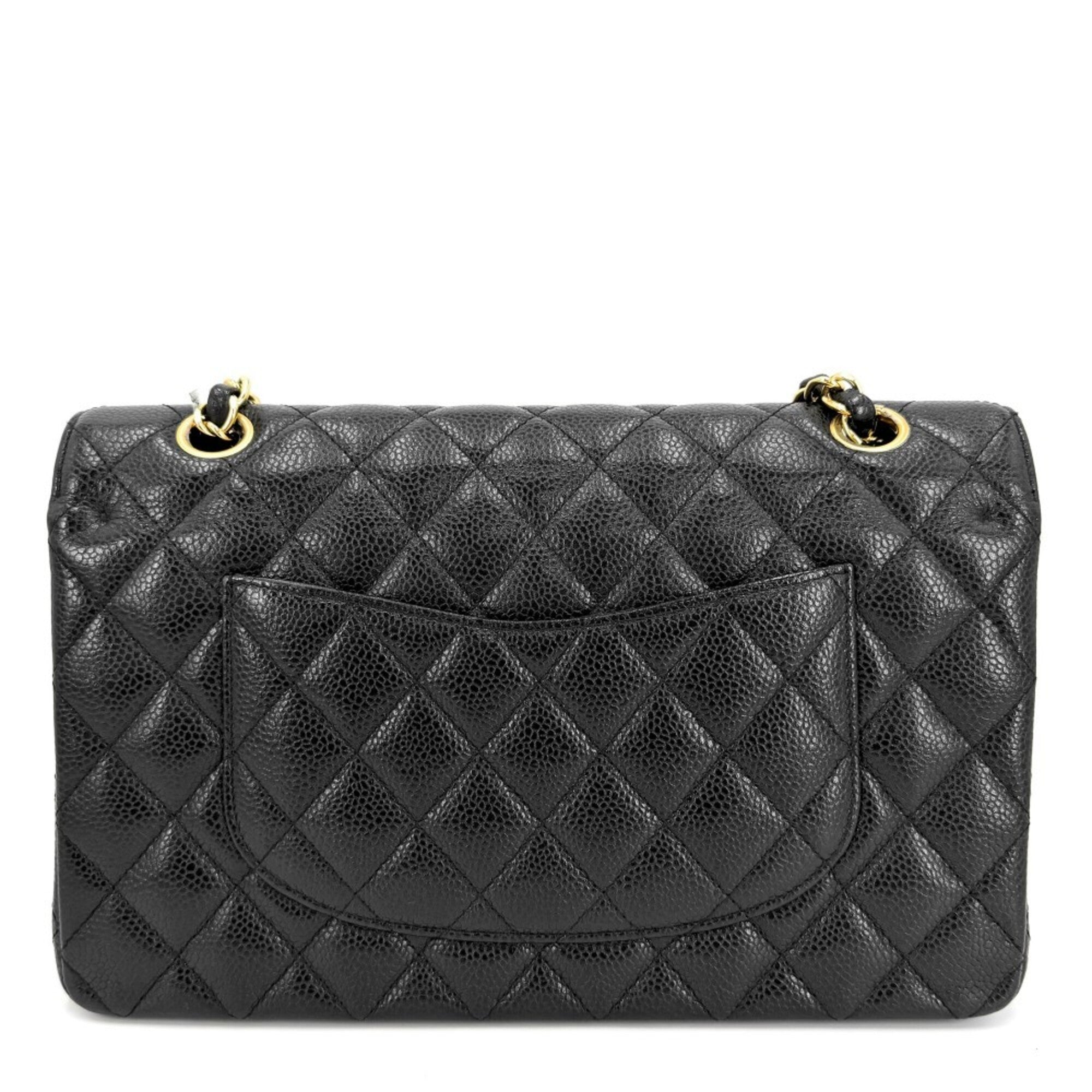 Chanel Black Grained Calfskin Shoulder Bag (Pre-Owned)