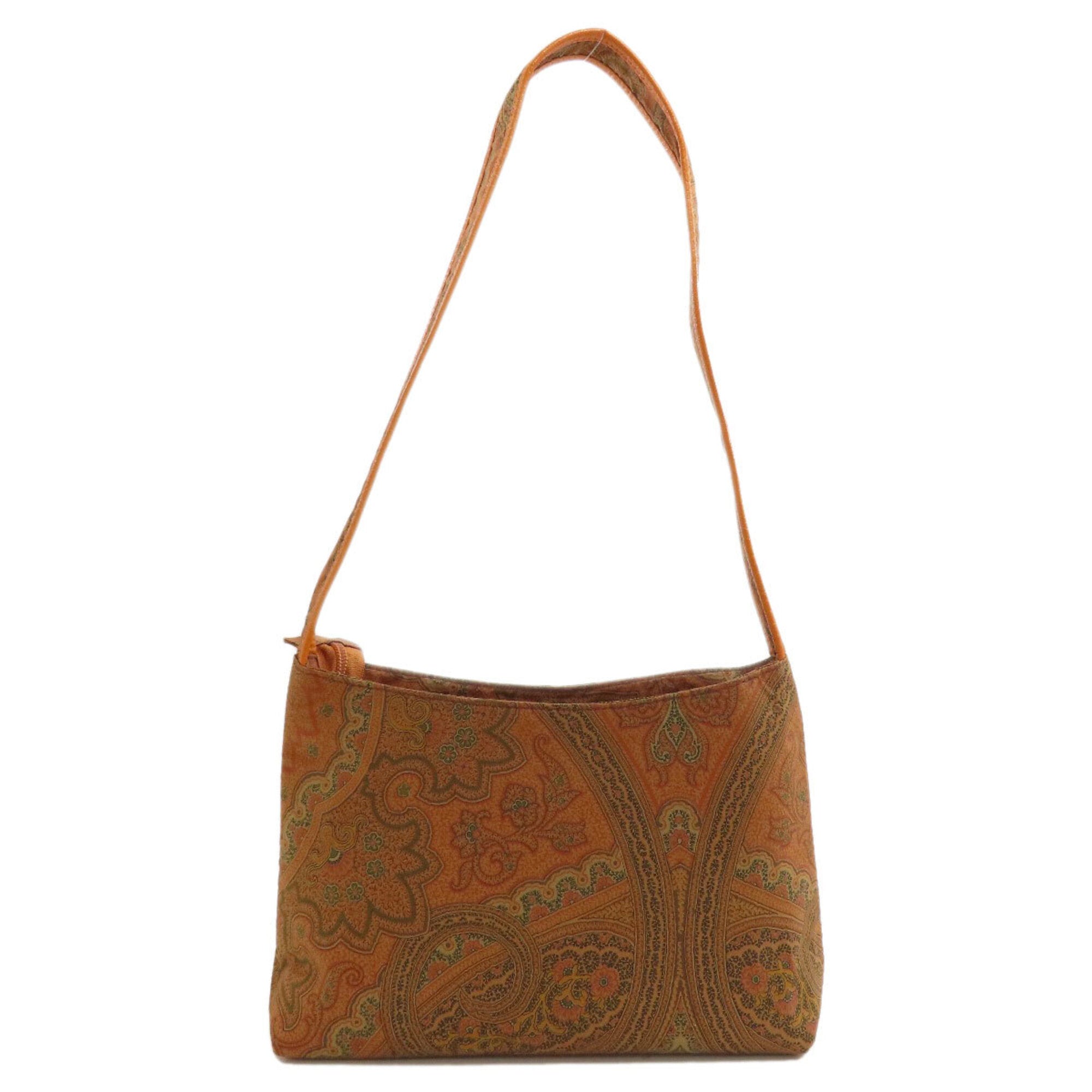Etro Brown Orange Nylon Shoulder Bag (Pre-Owned)