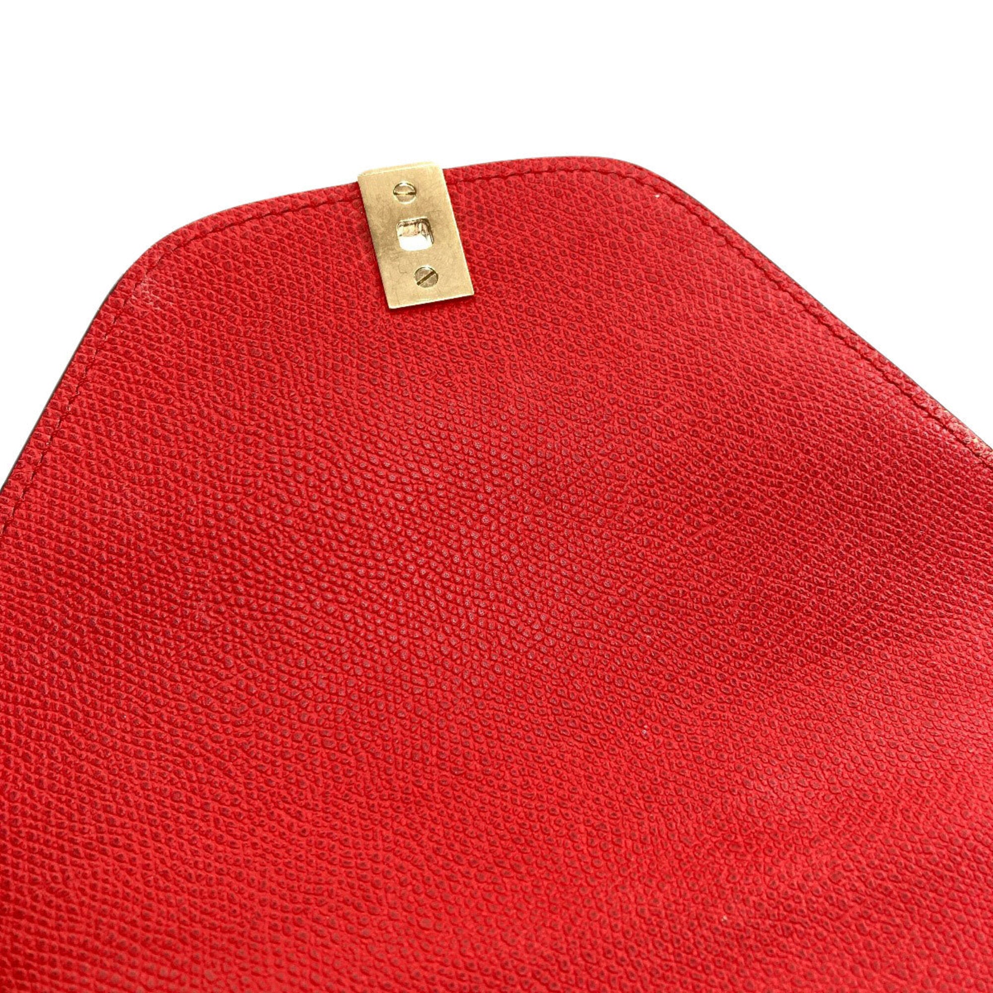 Valextra Red Color Leather Handbag (Pre-Owned)