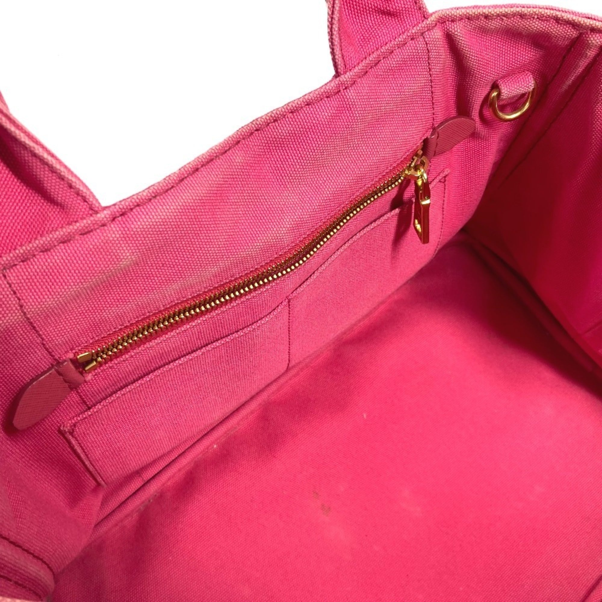 Prada Pink Canvas Handbag Tote Bag (Pre-Owned)