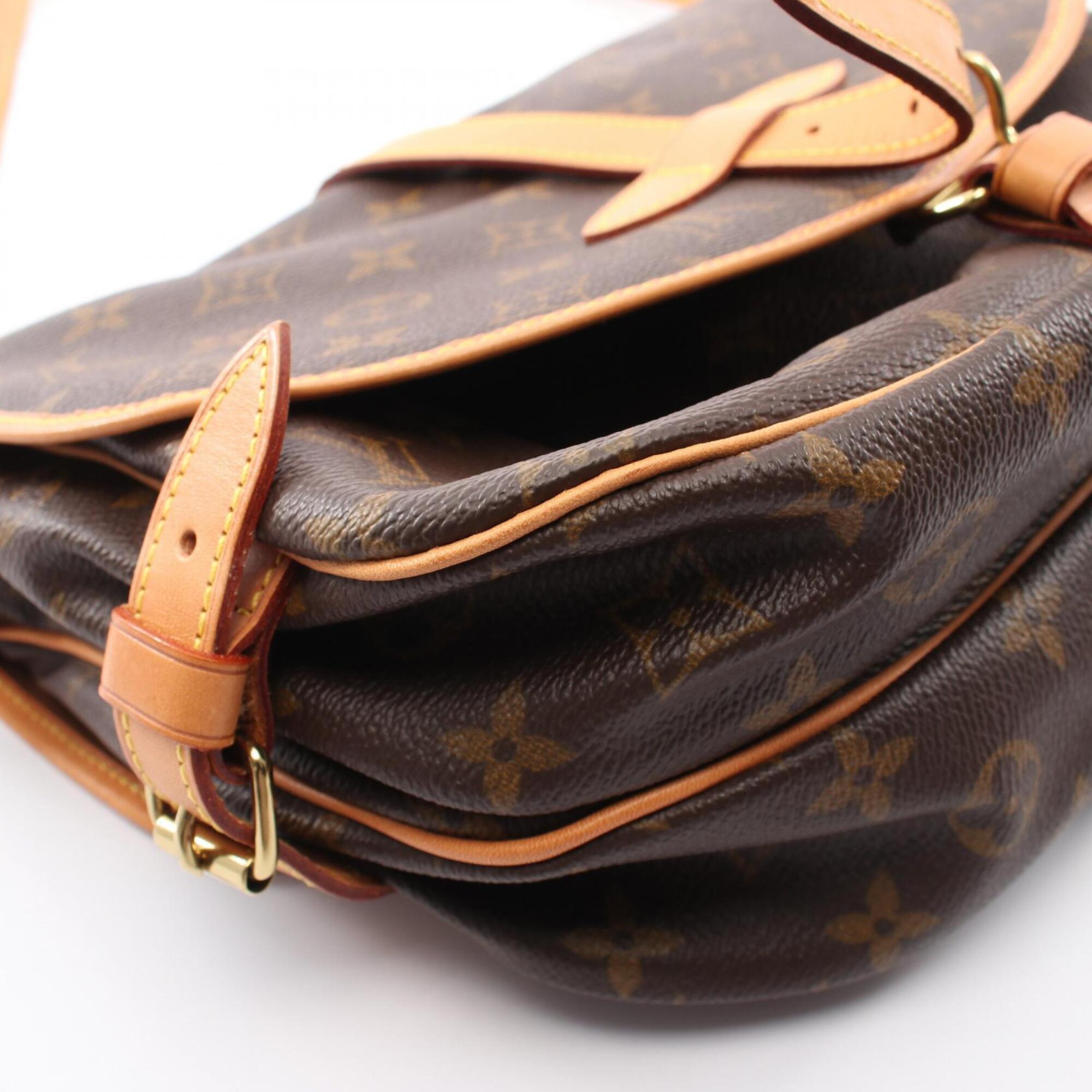 Louis Vuitton Brown Monogram Coated Canvas Monogram Leather Handbag Shoulder Bag (Pre-Owned)