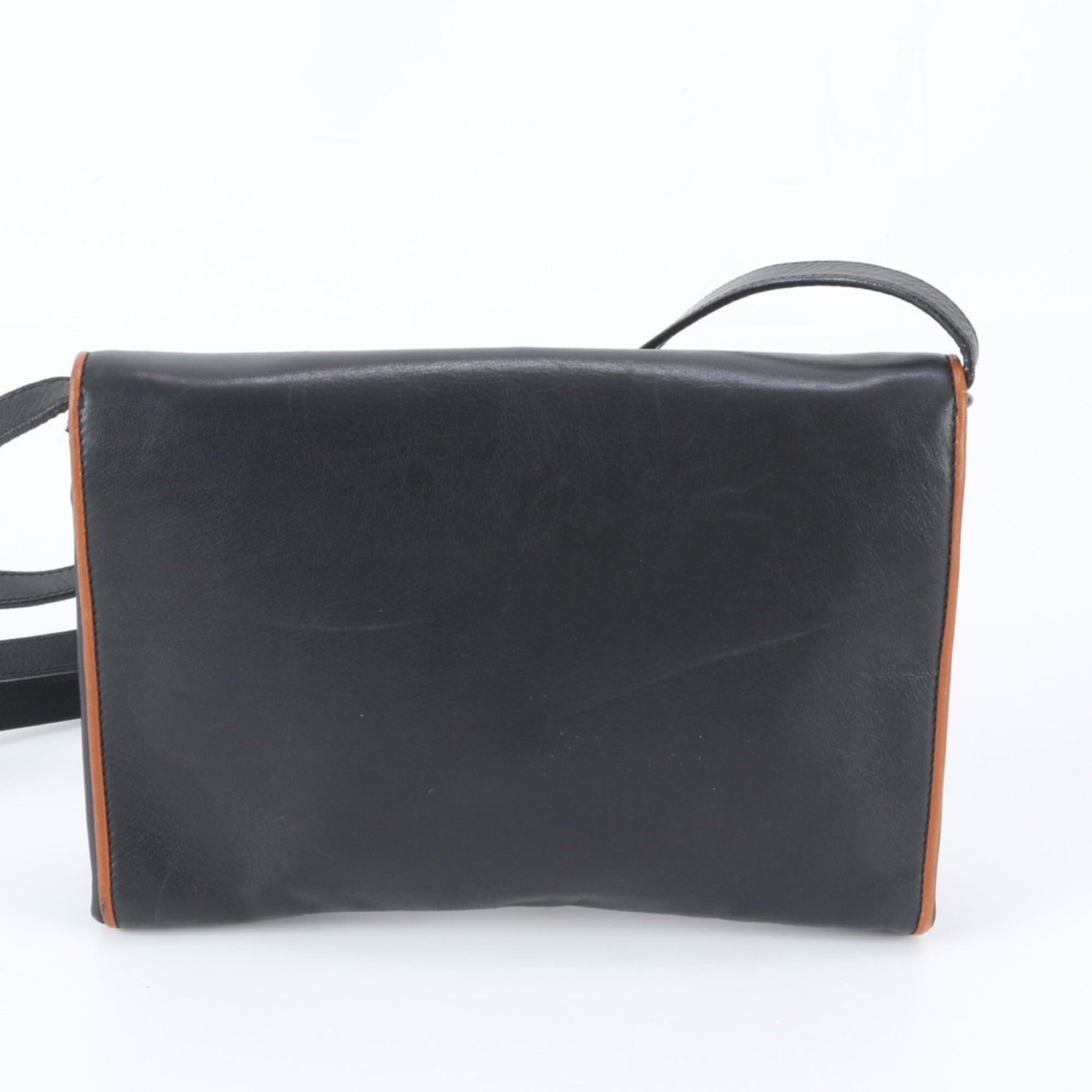 Celine Black Brown Leather Handbag Shoulder Bag Tote Bag (Pre-Owned)