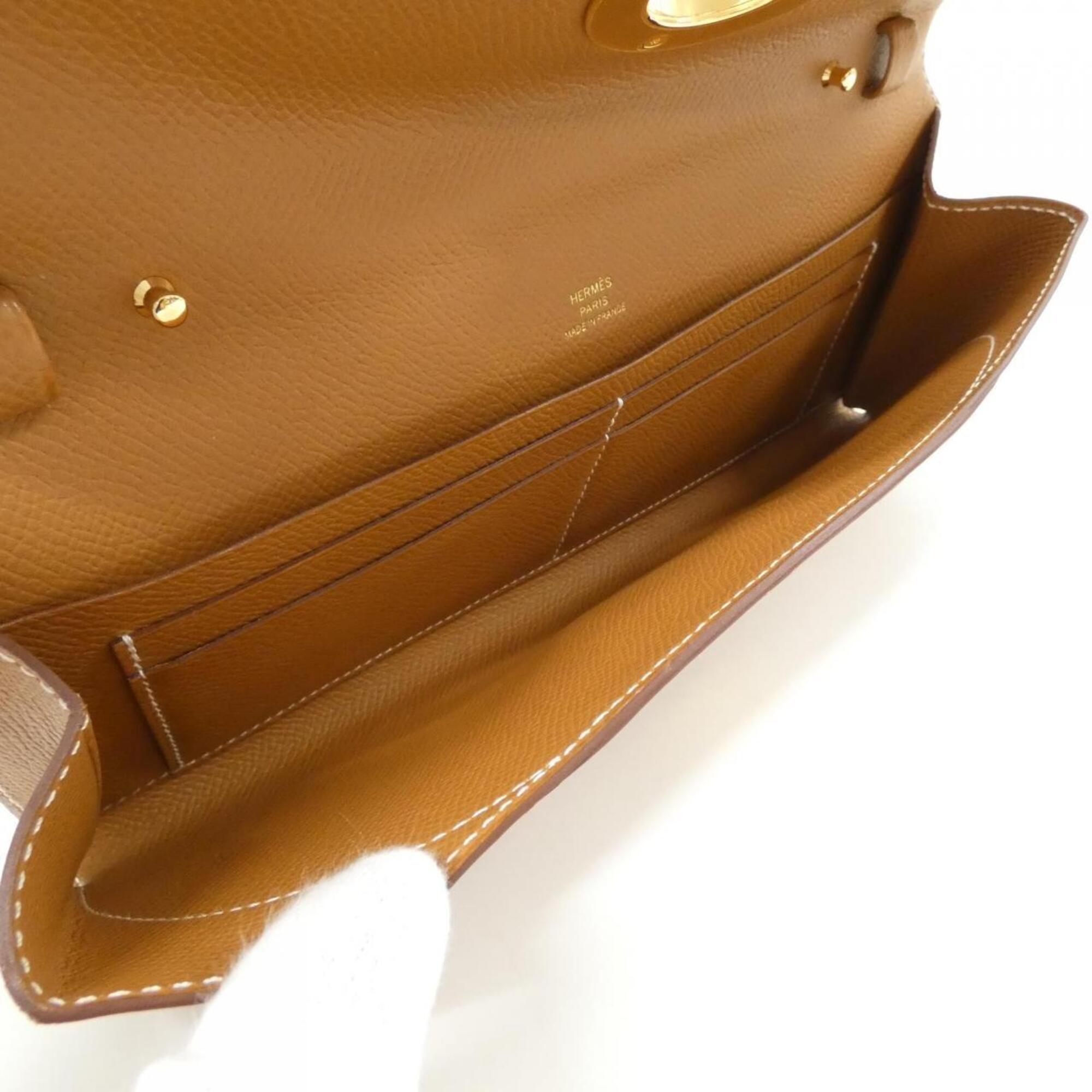 Hermes Gold Epsom Leather Chain/Shoulder Wallet (Pre-Owned)