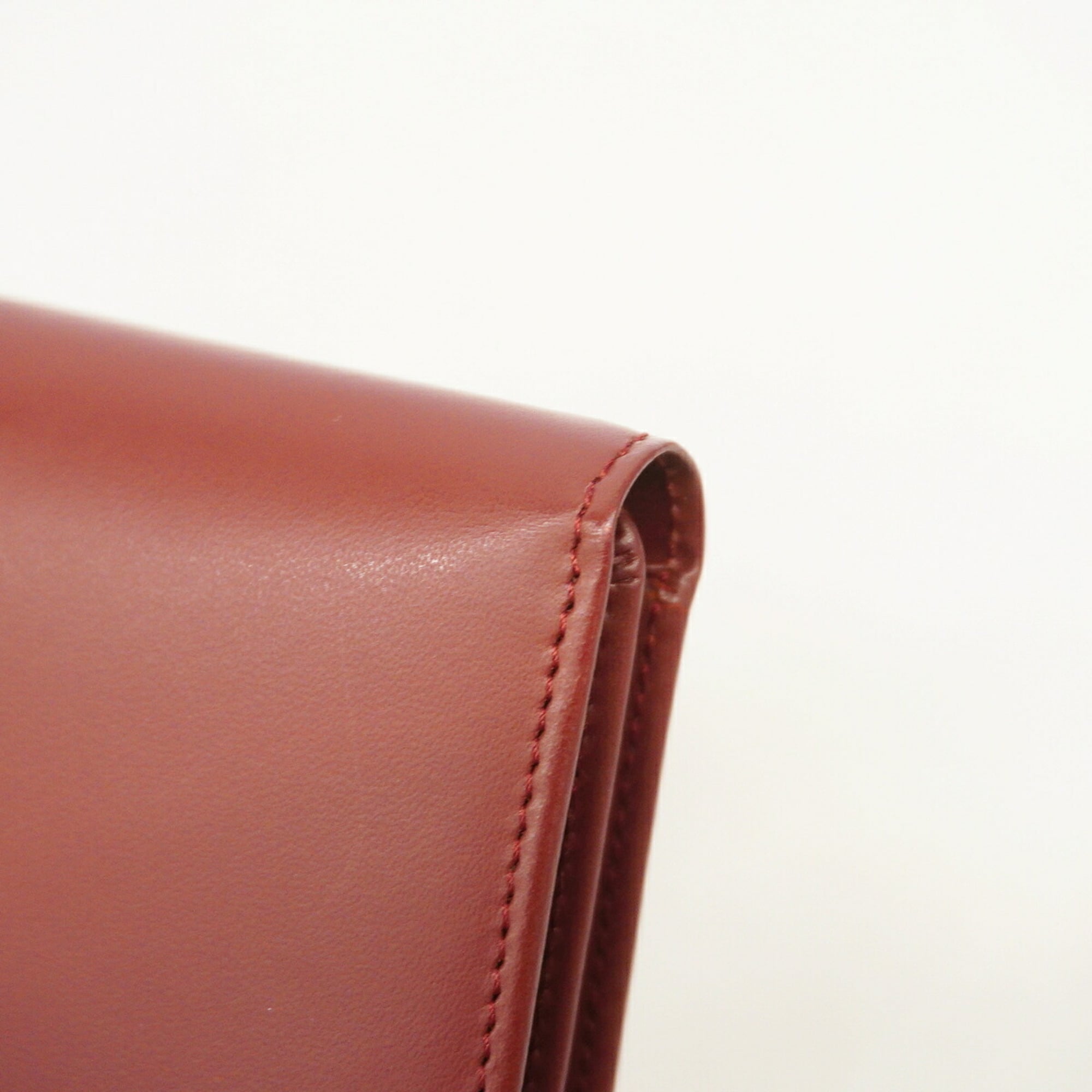 Cartier Bordeaux Leather Wallet (Tri-Fold) (Pre-Owned)