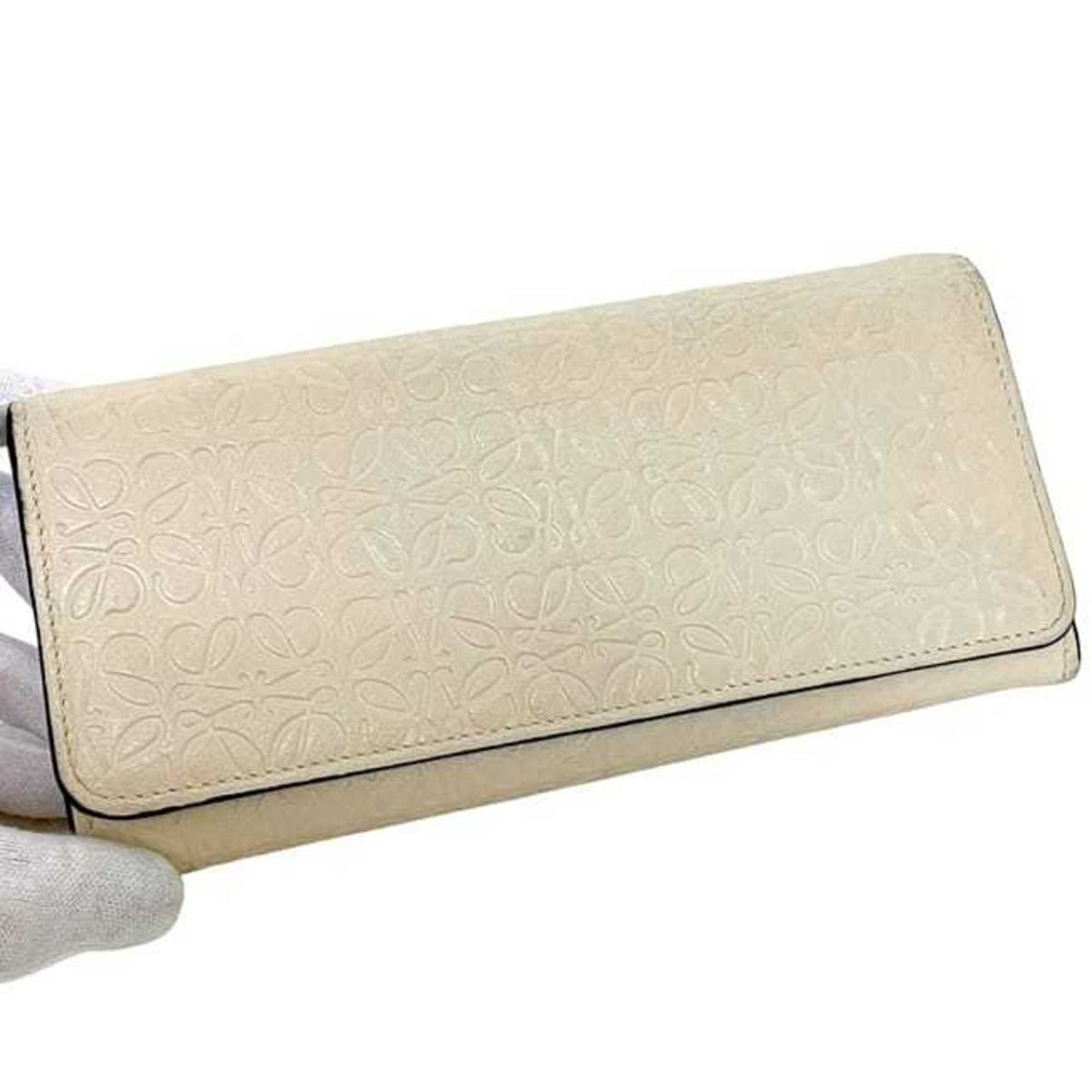 Loewe Beige Leather Long Wallet (Bi-Fold) (Pre-Owned)