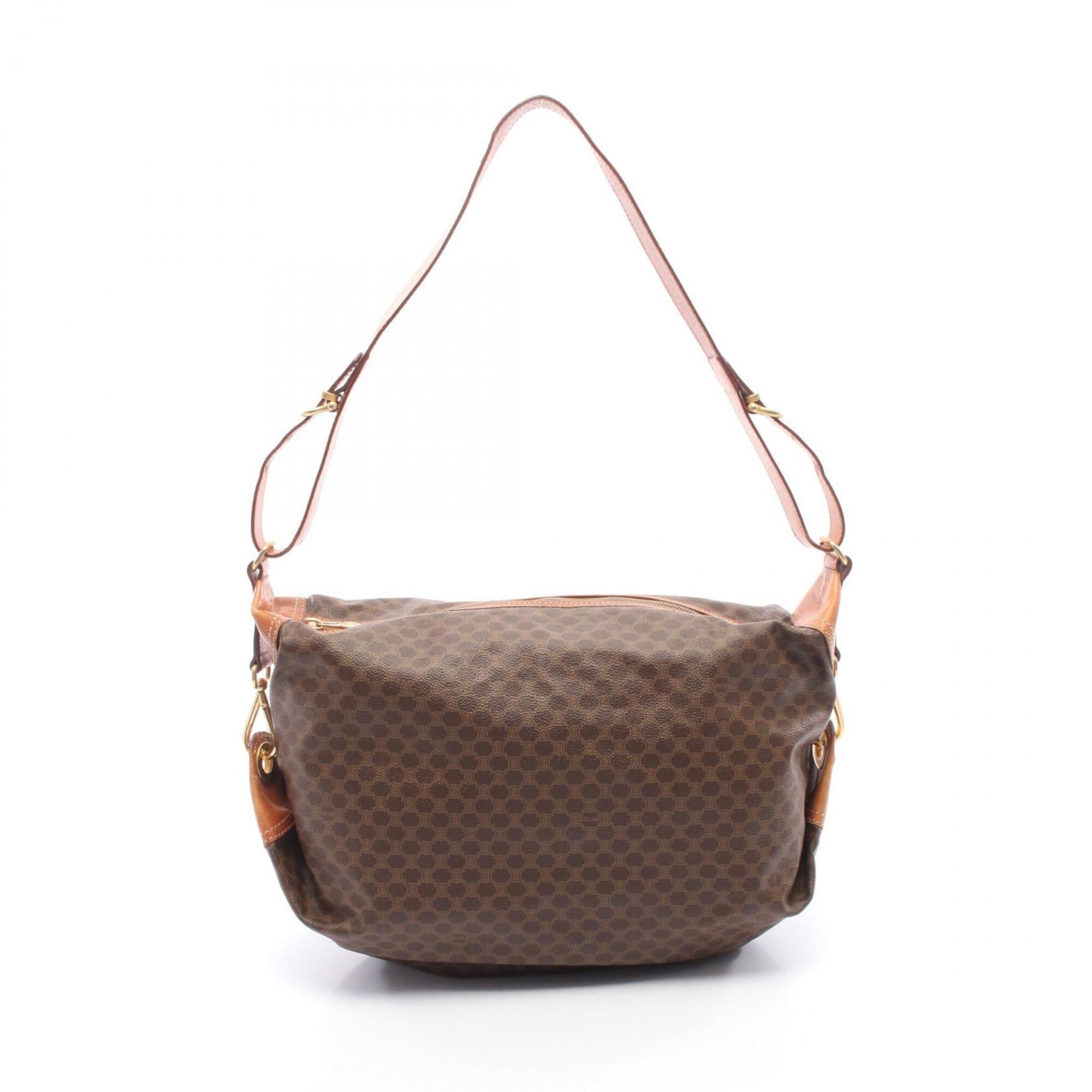 Celine Brown Coated Canvas Handbag Shoulder Bag (Pre-Owned)
