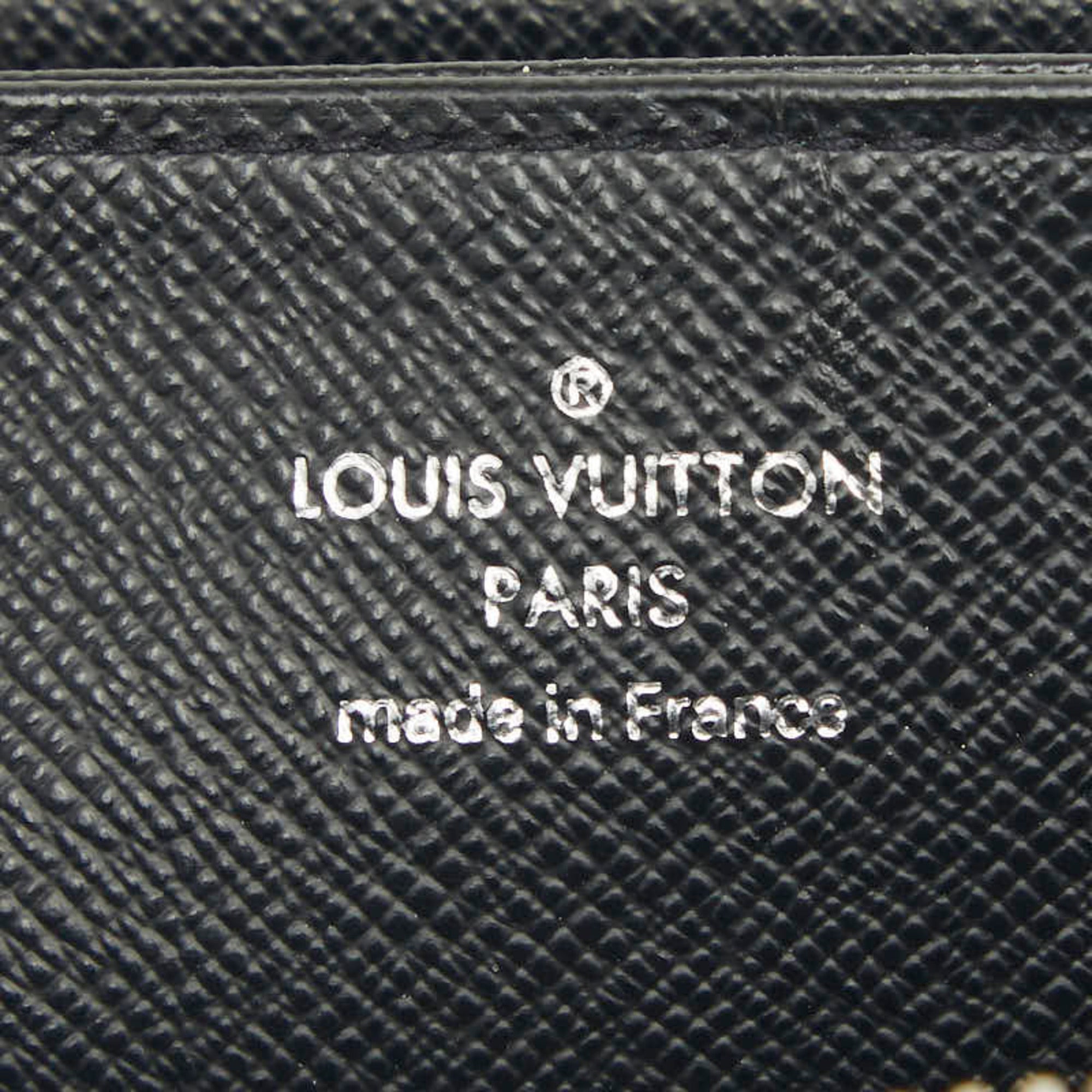 Louis Vuitton Black Leather Long Wallet (Bi-Fold) (Pre-Owned)