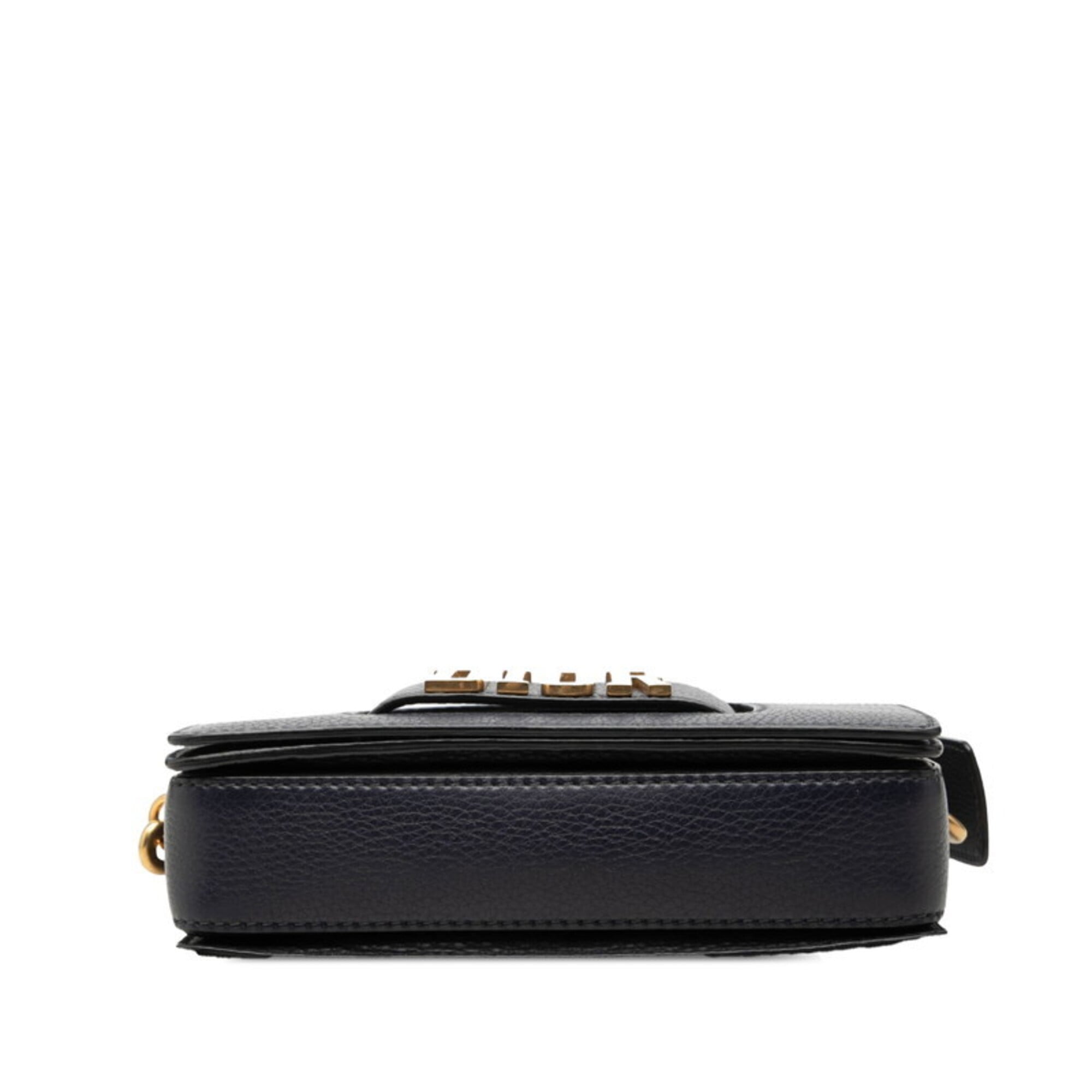 Christian Dior Navy Leather Shoulder Bag (Pre-Owned)