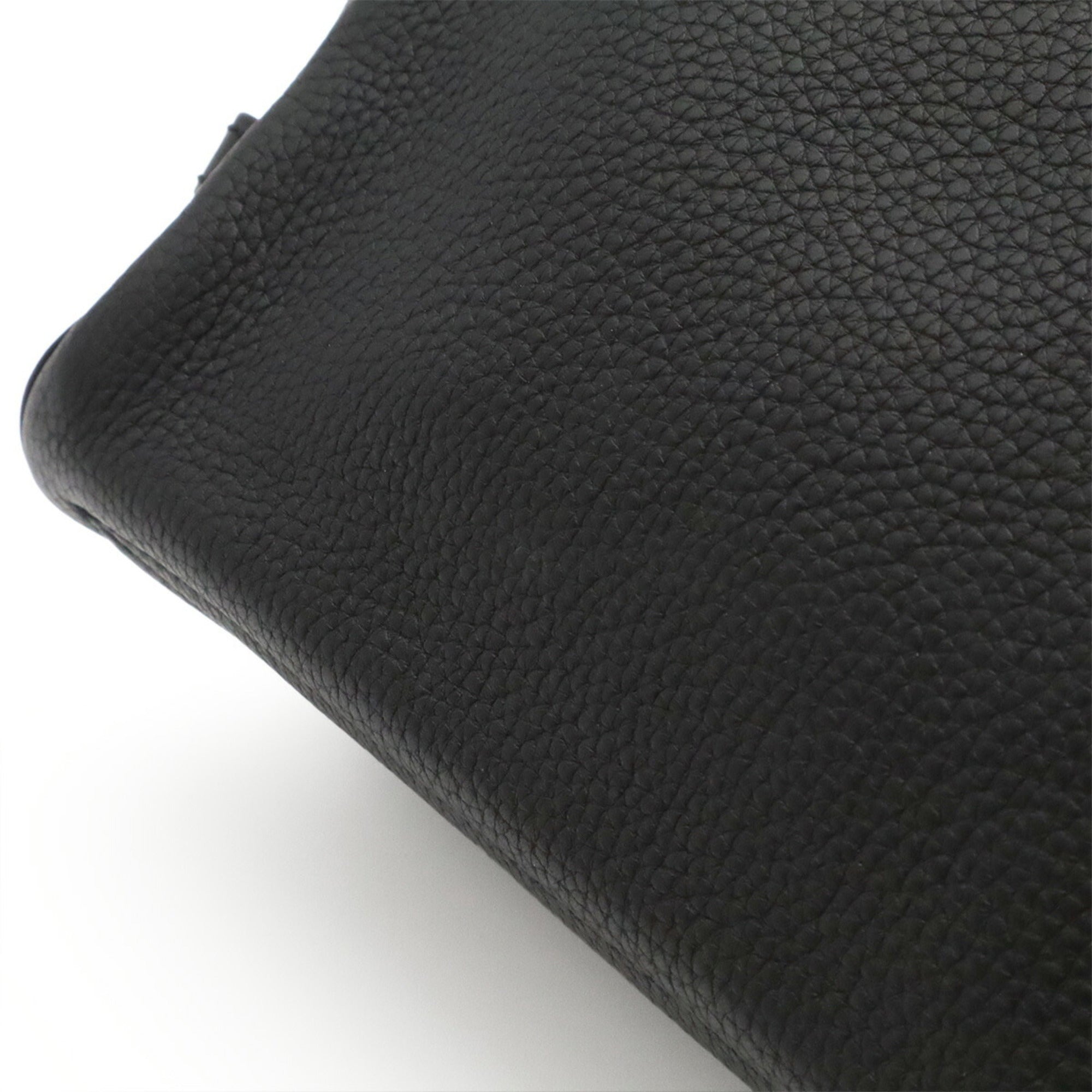 Hermes Black Taurillon Clemence Leather Clutch Bag Pouch (Pre-Owned)