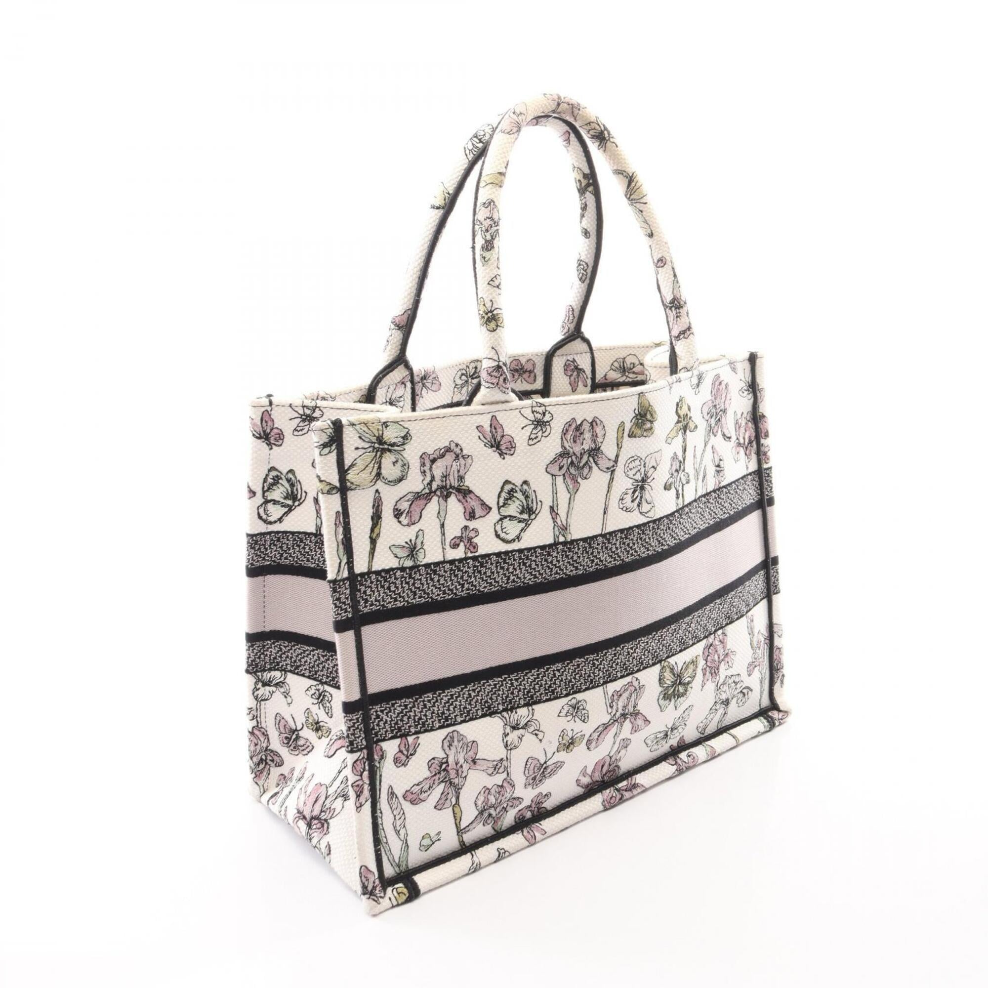 Christian Dior Black Multi-Color White Canvas Handbag Tote Bag (Pre-Owned)