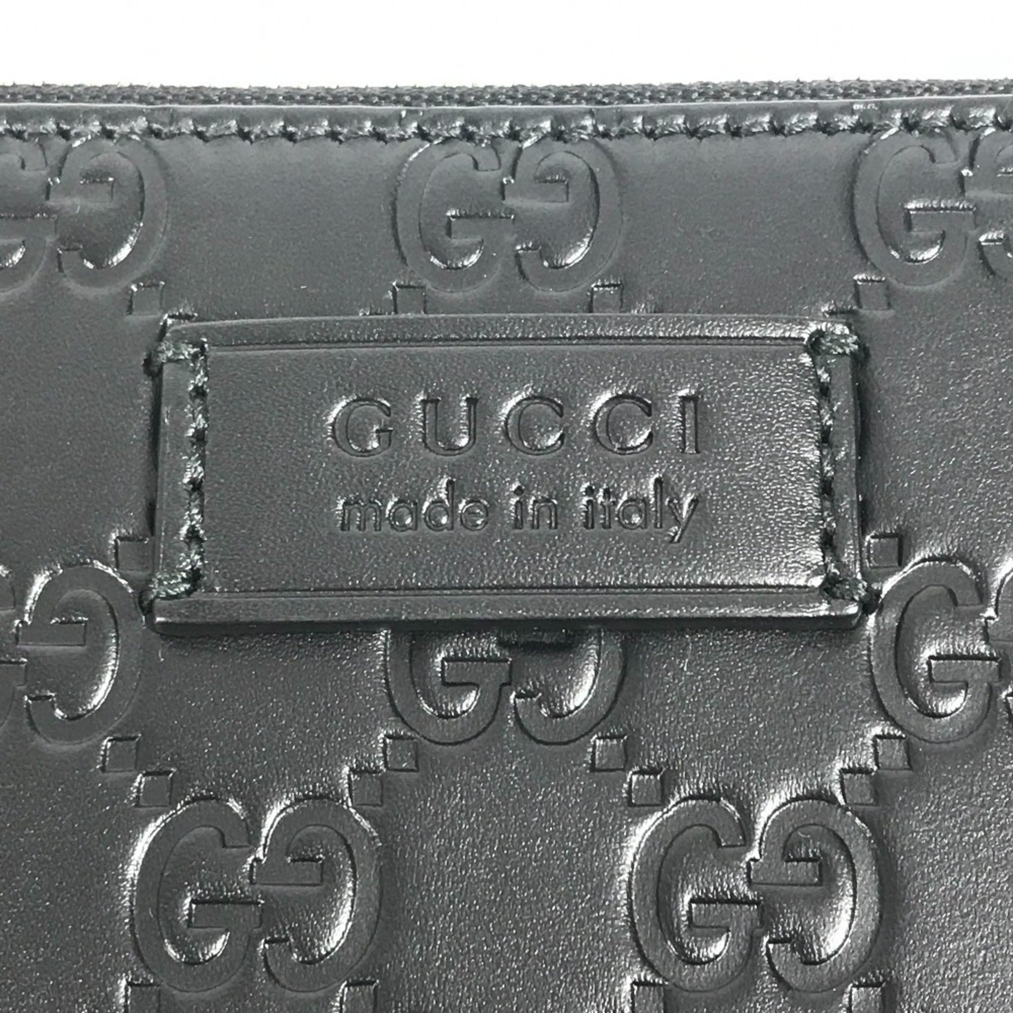 Gucci Black Leather Clutch Bag Shoulder Bag (Pre-Owned)