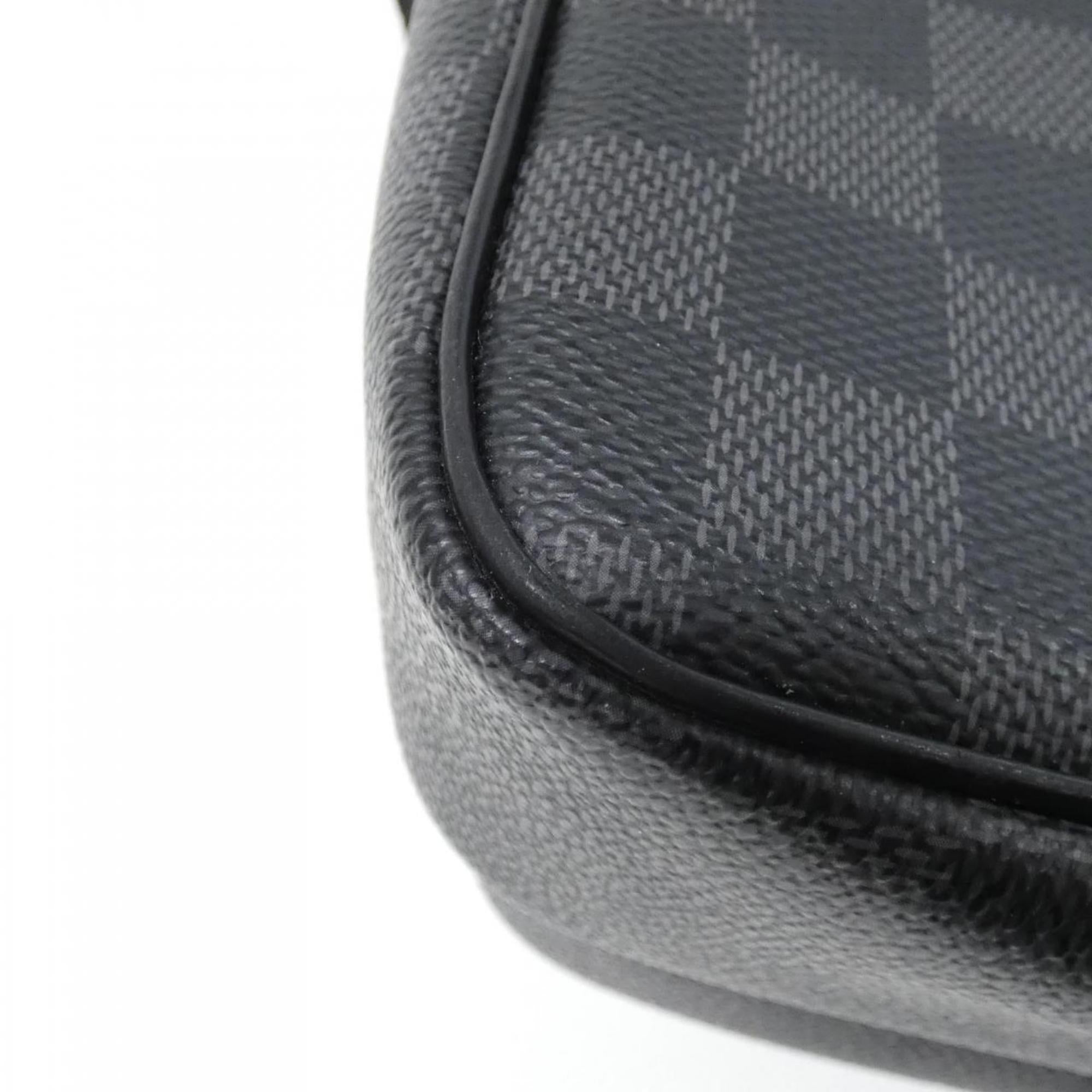 Louis Vuitton Dark Gray Graphite Coated Canvas Shoulder Bag (Pre-Owned)