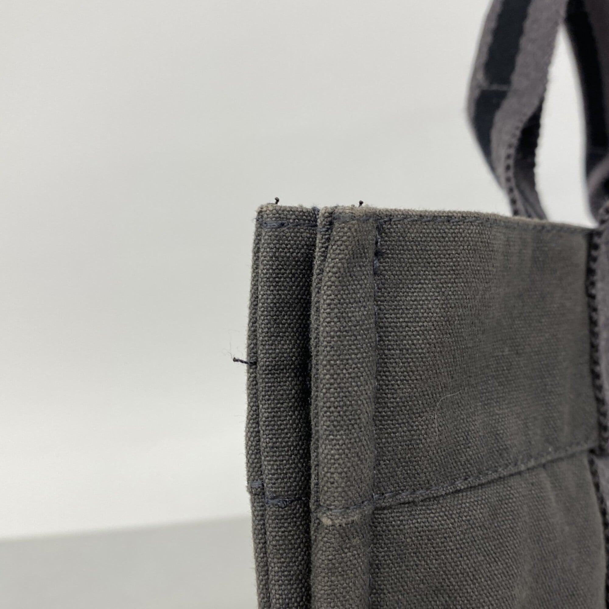 Hermes Gray Canvas Handbag (Pre-Owned)