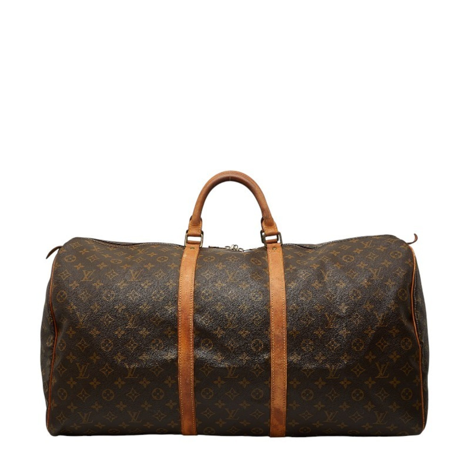 Louis Vuitton Brown Pvc Leather Boston Bag (Pre-Owned)