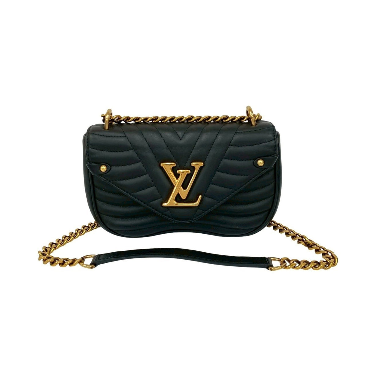 Louis Vuitton Black Leather Handbag Shoulder Bag (Pre-Owned)