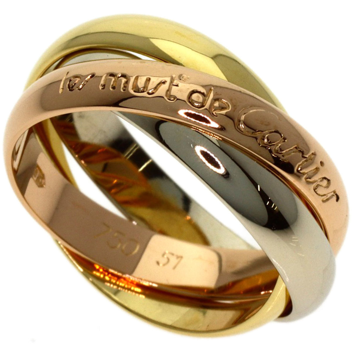 Cartier Trinity Pink White Yellow Band Ring (Pre-Owned)