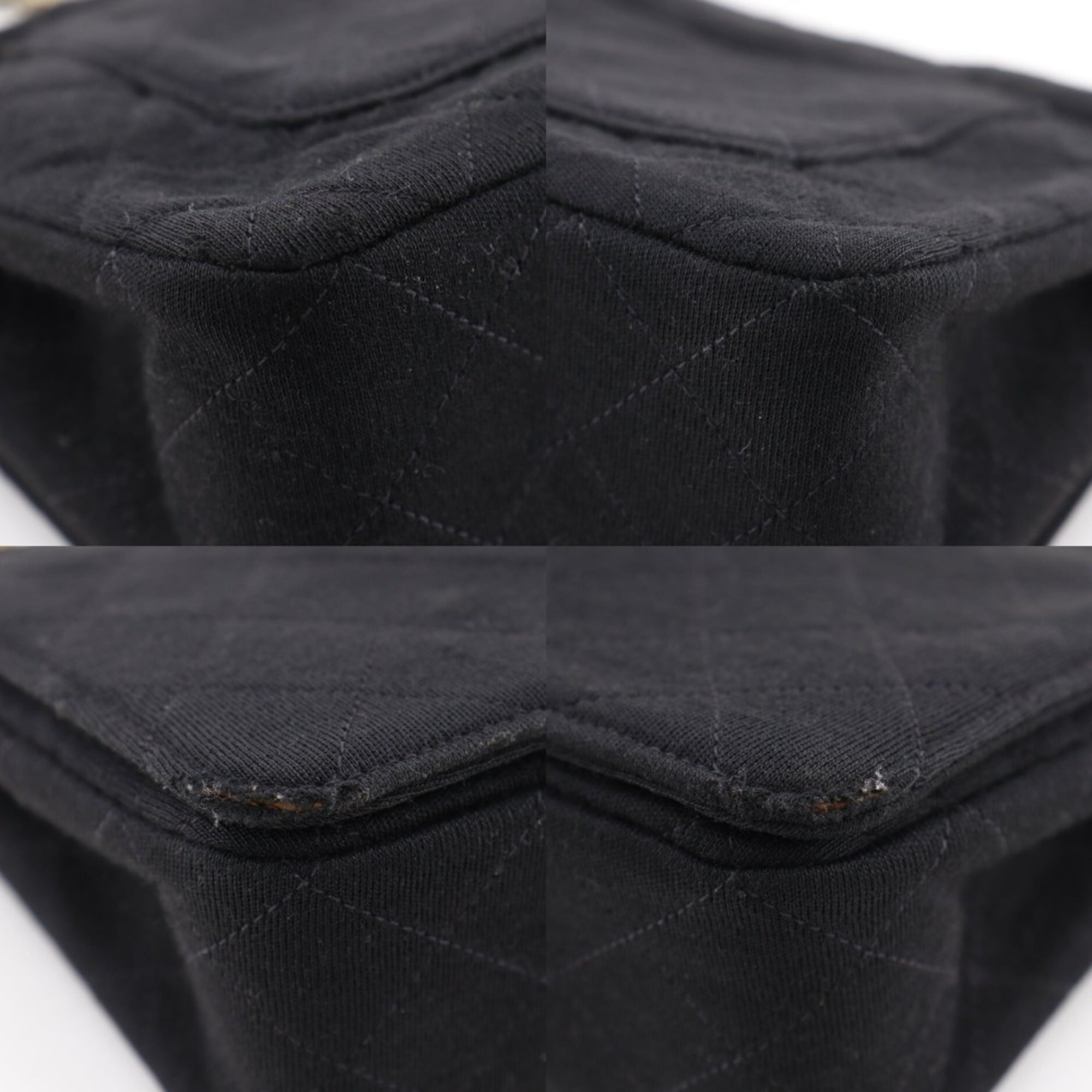 Chanel Black Cotton Shoulder Bag (Pre-Owned)