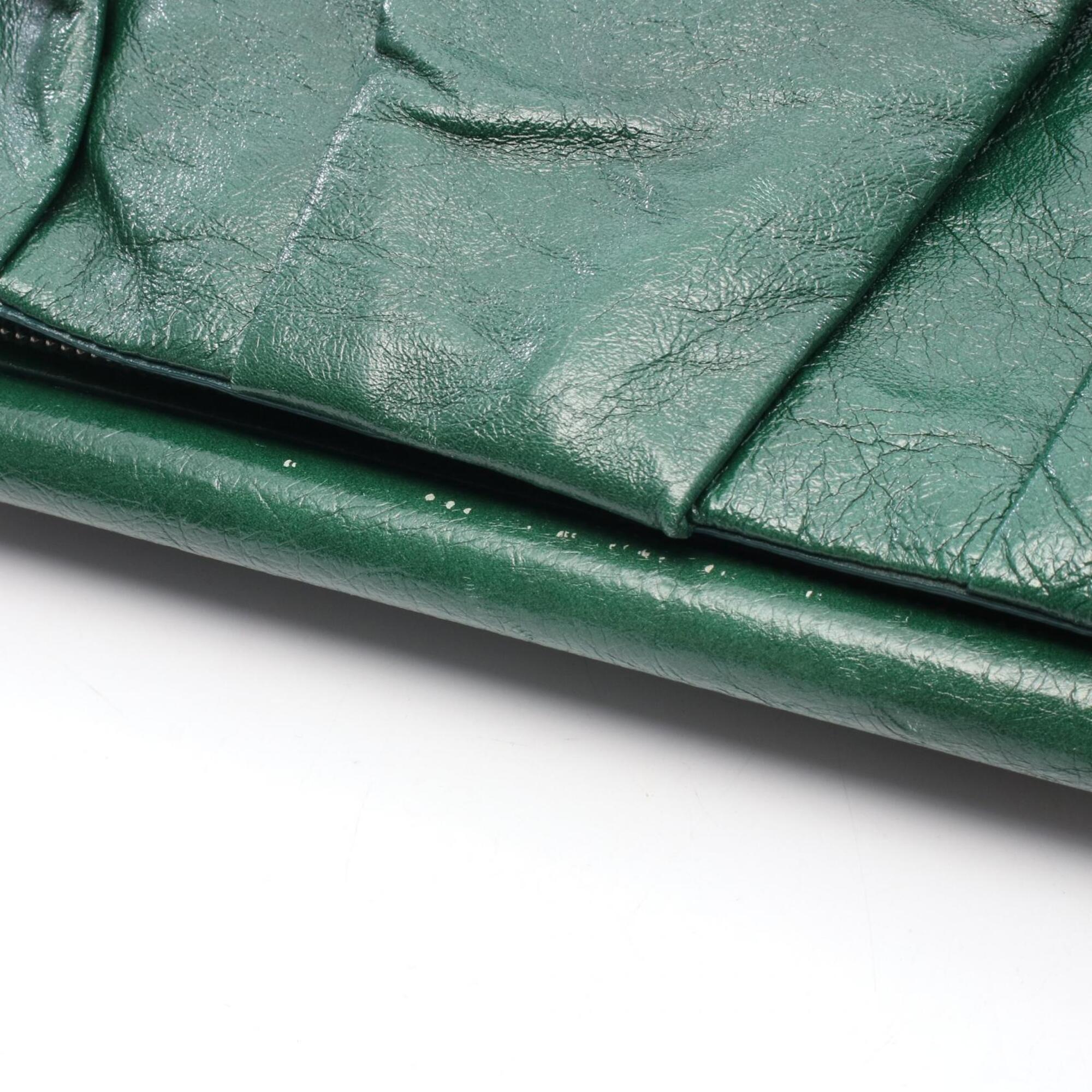 Salvatore Ferragamo Green Leather Handbag Shoulder Bag (Pre-Owned)