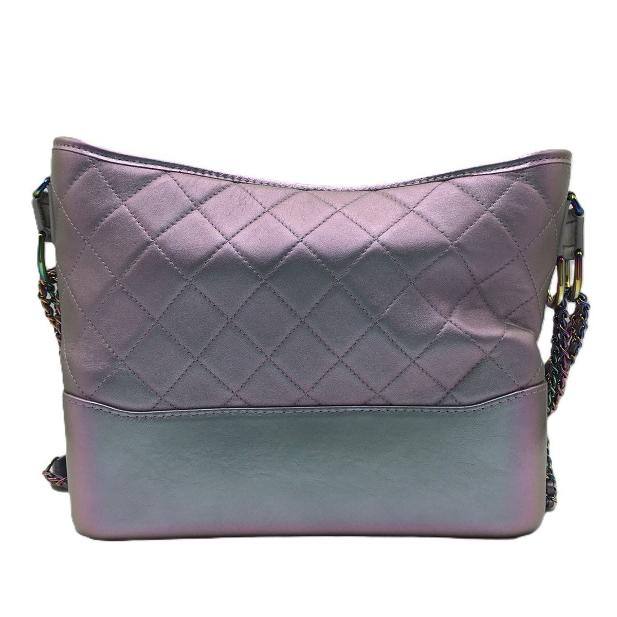Chanel Metallic Silver Leather Shoulder Bag (Pre-Owned)