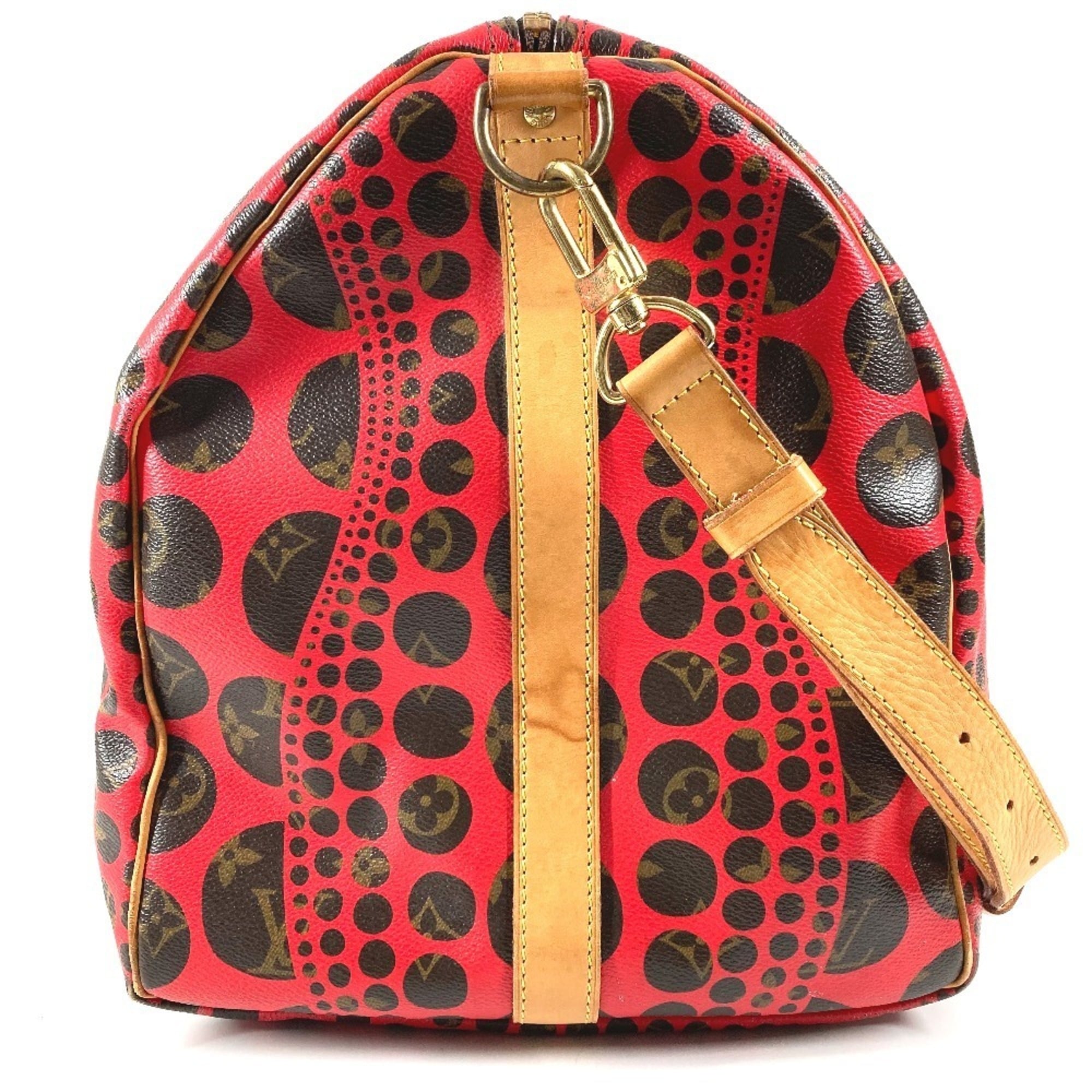 Louis Vuitton Red Color Monogram Canvas Boston Bag Shoulder Bag (Pre-Owned)