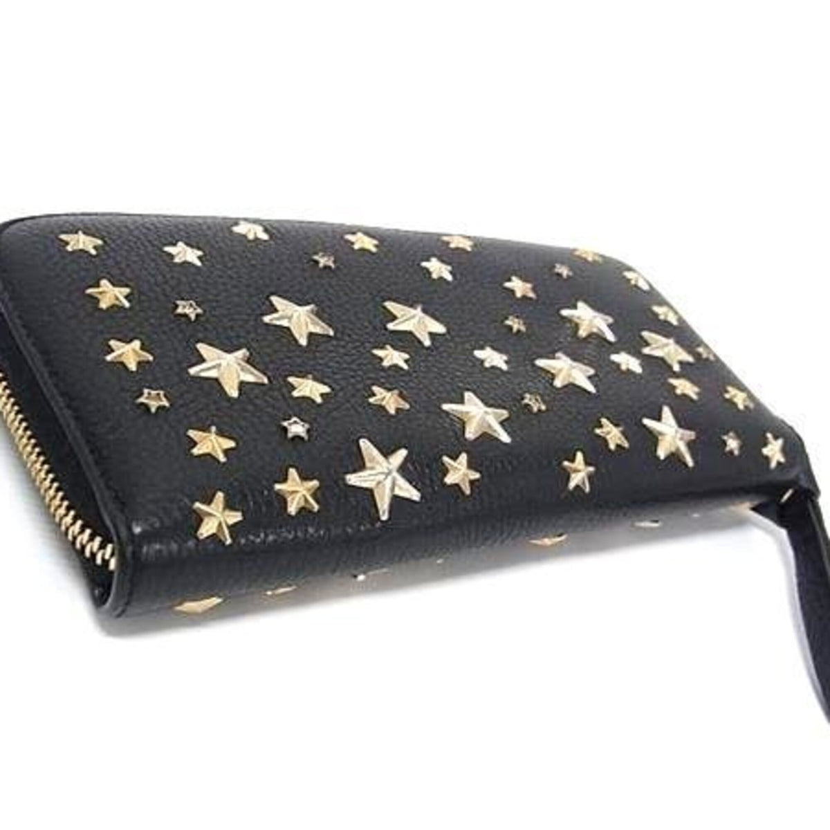Jimmy Choo Black Leather Long Wallet (Bi-Fold) (Pre-Owned)