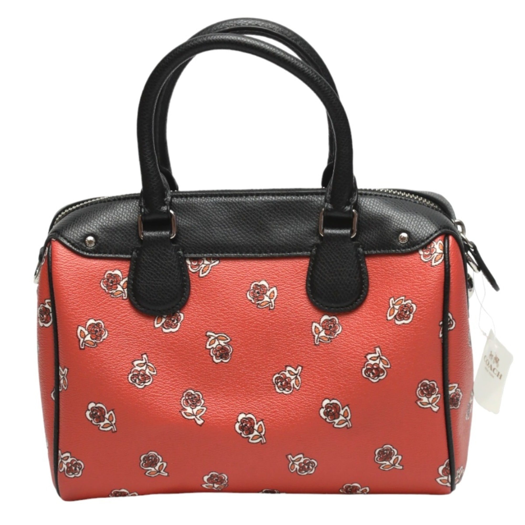 Coach Black Orange Leather Handbag Shoulder Bag (Pre-Owned)
