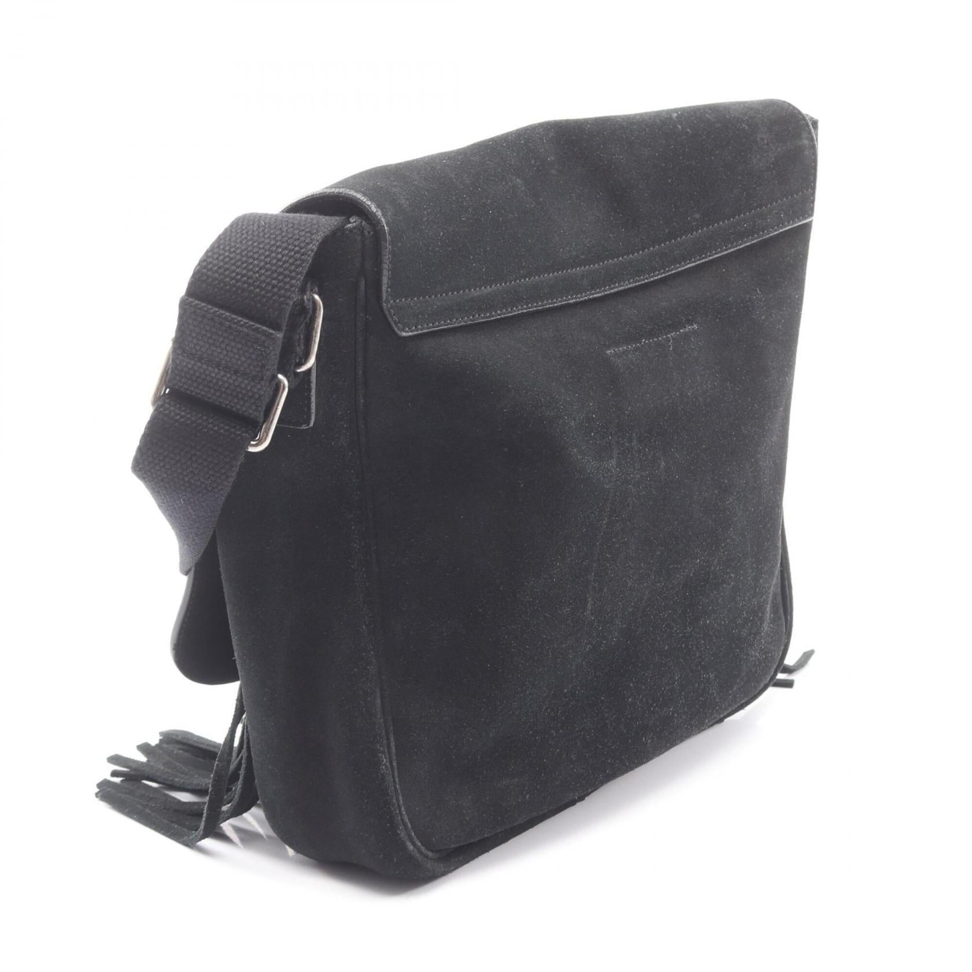 Yves Saint Laurent Black Suede Handbag Shoulder Bag (Pre-Owned)