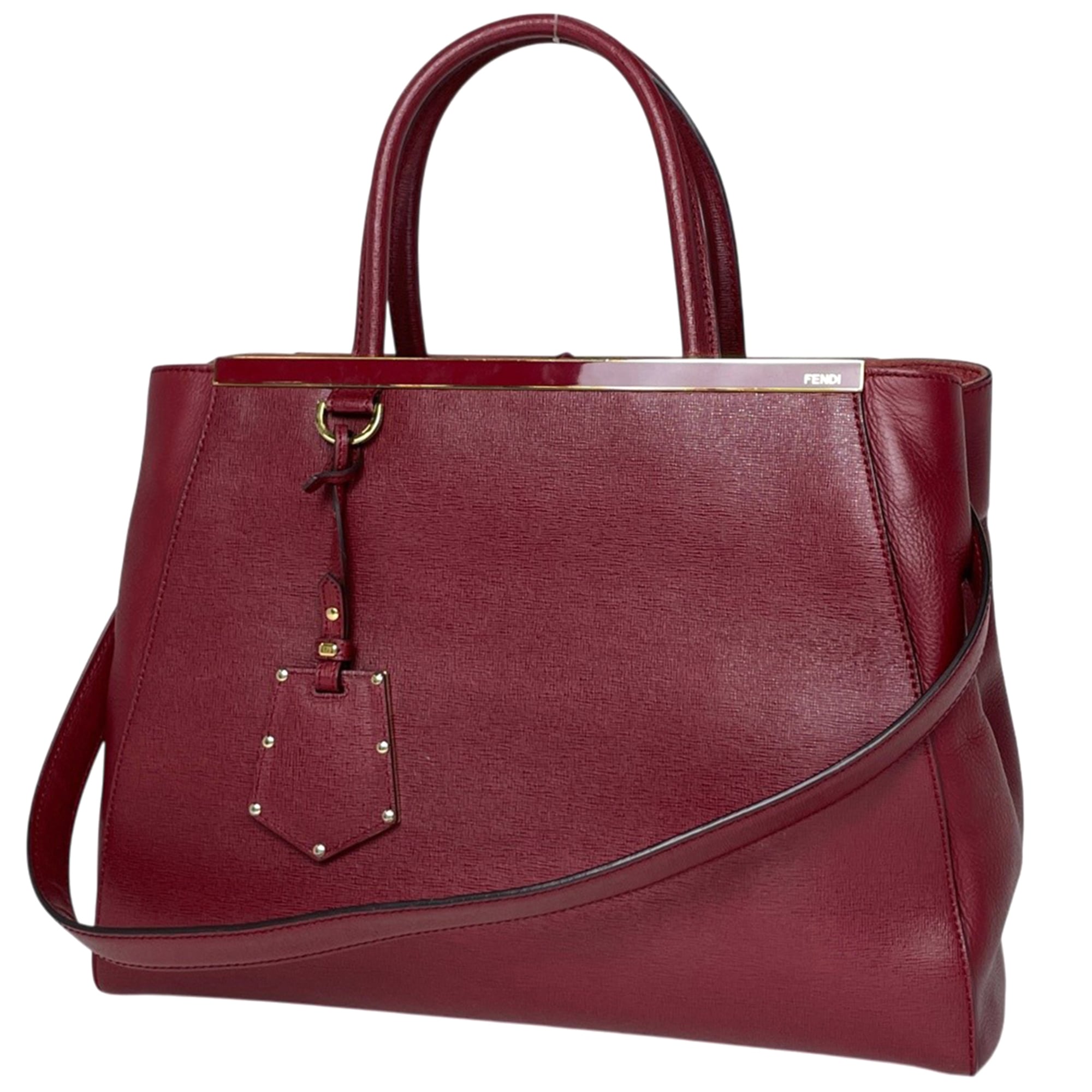 Fendi Red Color Leather Handbag (Pre-Owned)